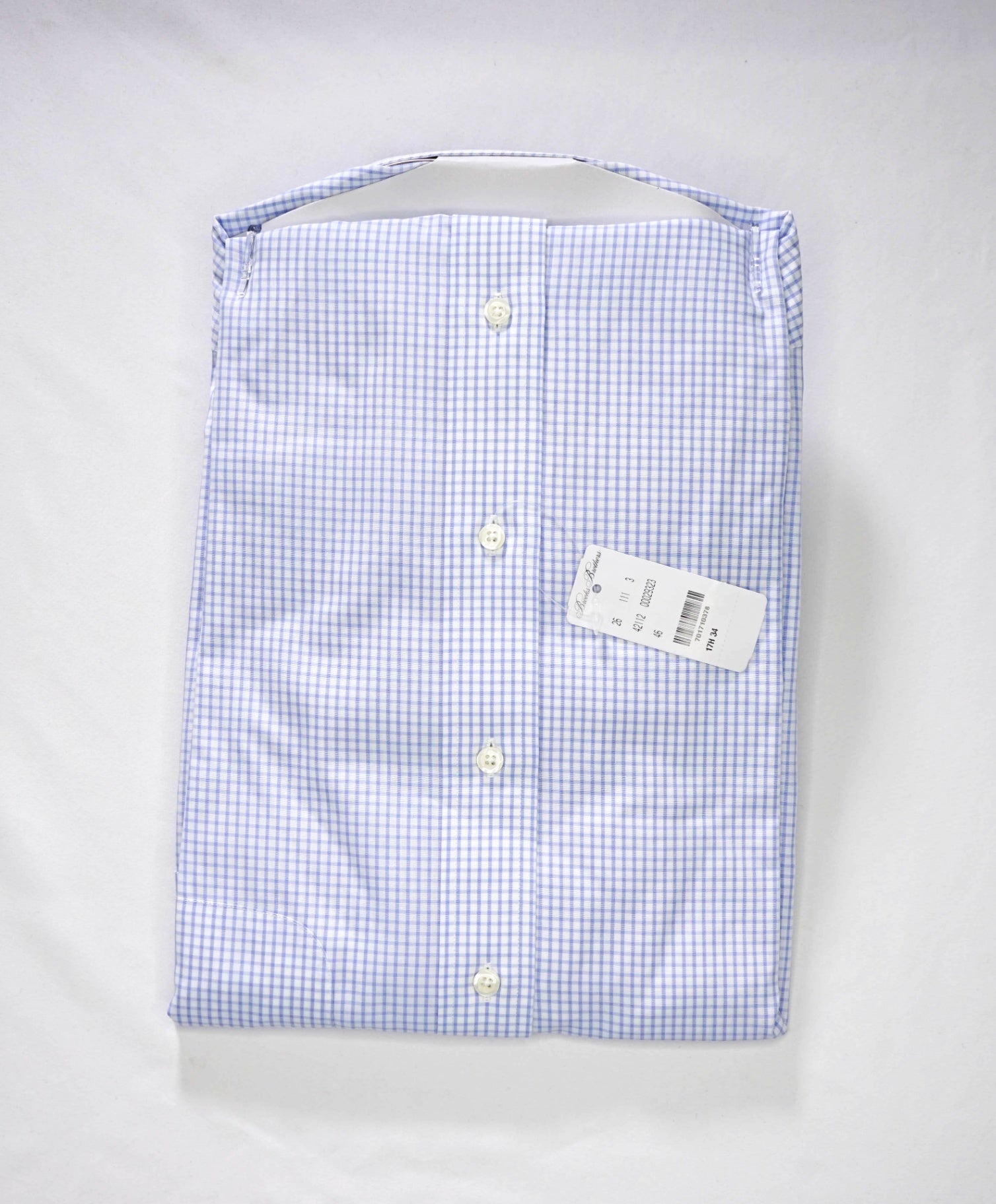 $128 BROOKS BROTHERS - Blue Gingham NON-IRON REGENT Shirt - 17.5 - 34
