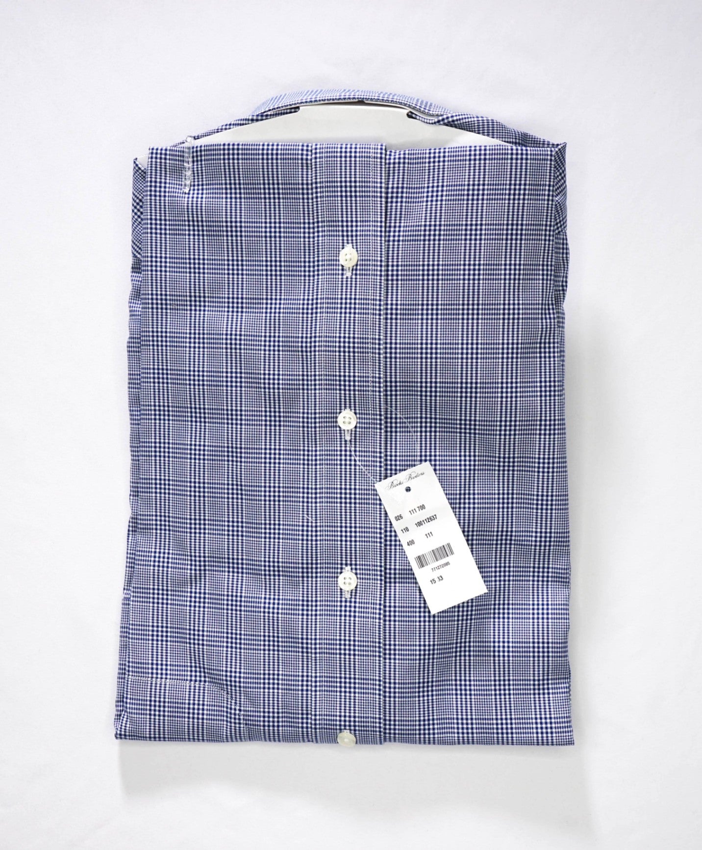 $128 BROOKS BROTHERS - Blue Plaid NON-IRON MILANO Shirt - 15.5 - 33