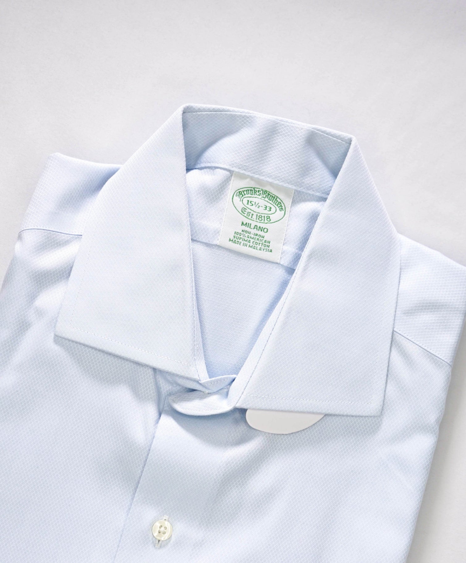 $128 BROOKS BROTHERS - Light Blue NON-IRON MILANO Shirt - 15.5 - 33