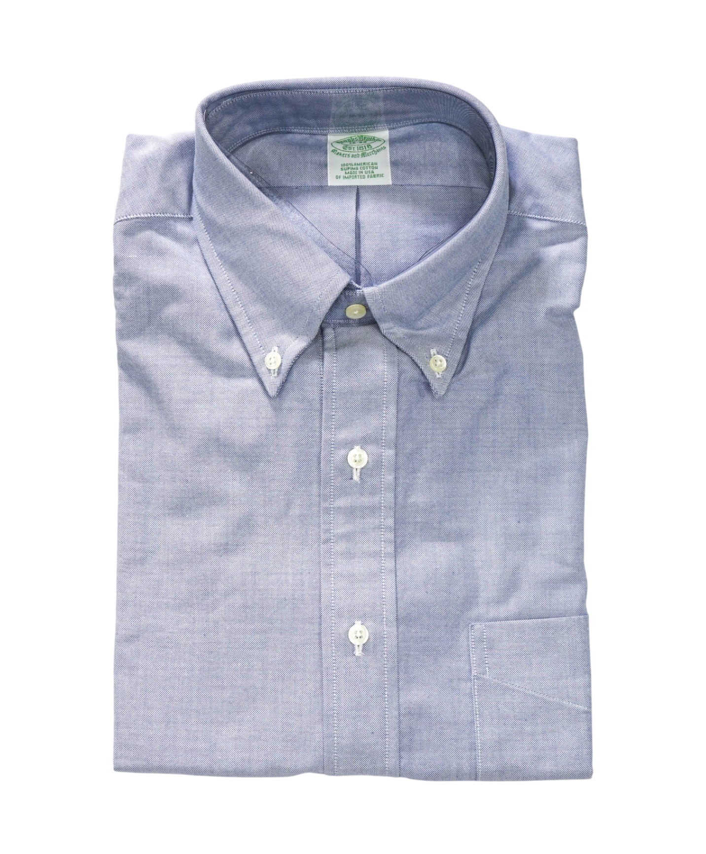 $198 BROOKS BROTHERS - Blue MADE IN USA MAKERS AND MERCHANTS Shirt - 16 - 32