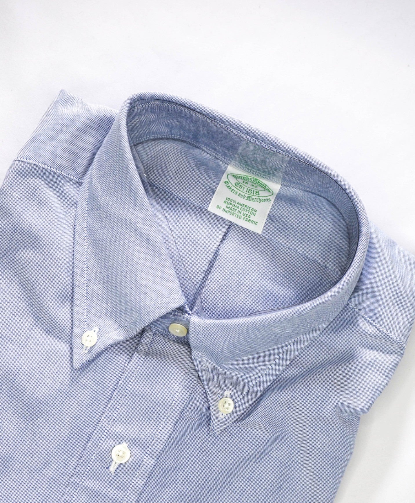 $198 BROOKS BROTHERS - Blue MADE IN USA MAKERS AND MERCHANTS Shirt - 16 - 32