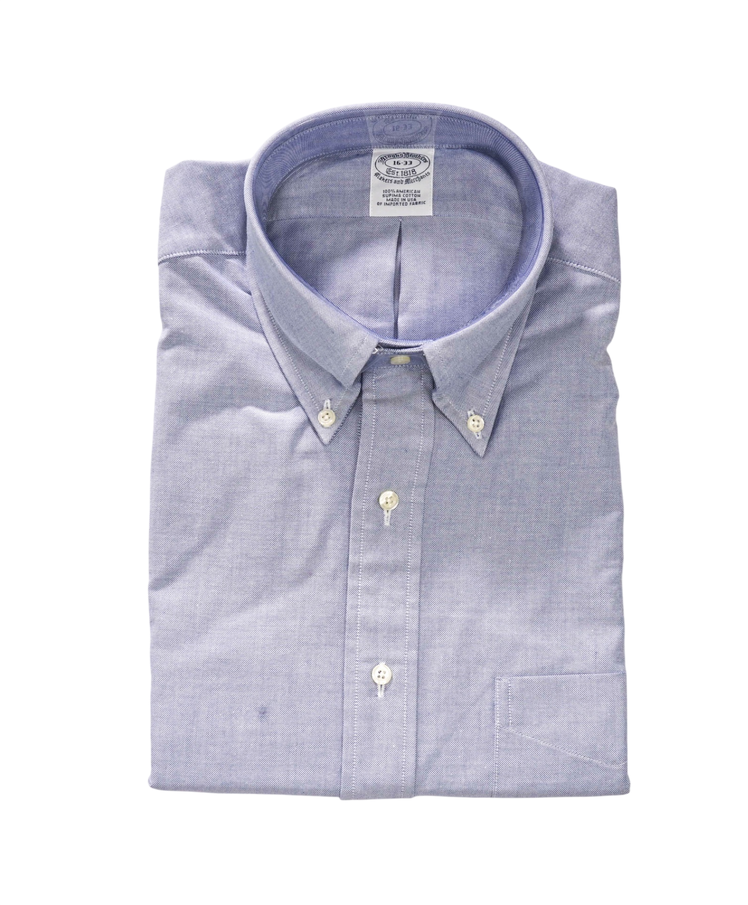 $198 BROOKS BROTHERS - Blue MADE IN USA MAKERS AND MERCHANTS Shirt - 16 - 33