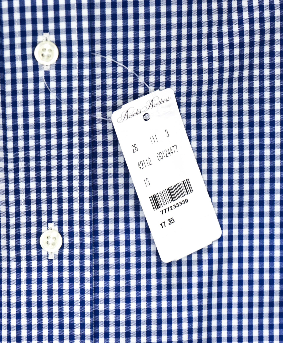 $128 BROOKS BROTHERS - Blue Gingham NON-IRON REGENT Shirt - 17 - 35
