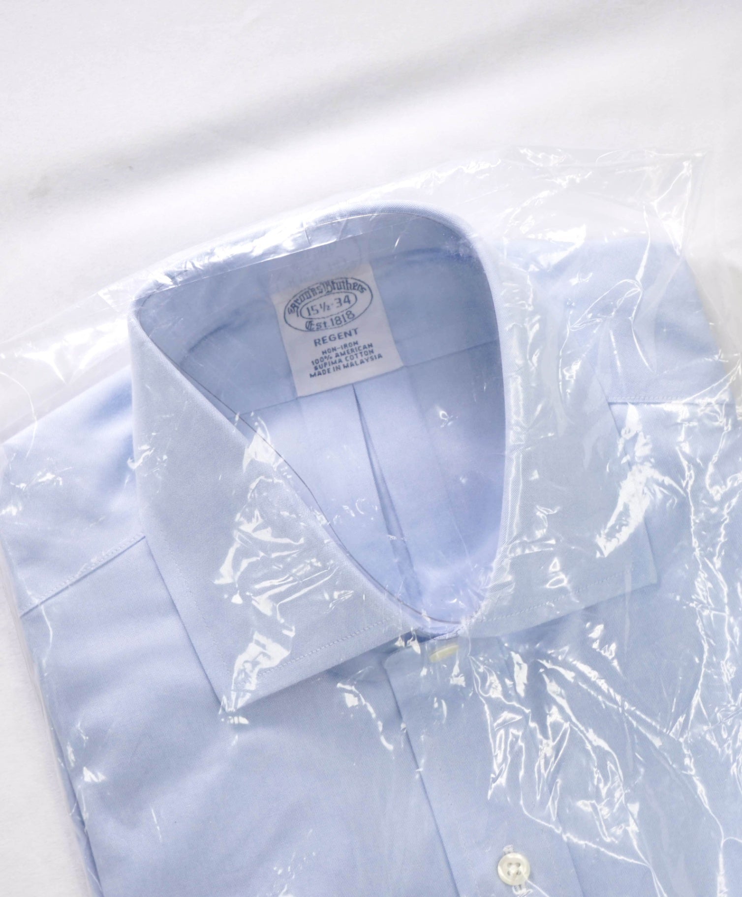 $128 BROOKS BROTHERS - Light Blue NON-IRON REGENT Shirt - 15.5 - 34
