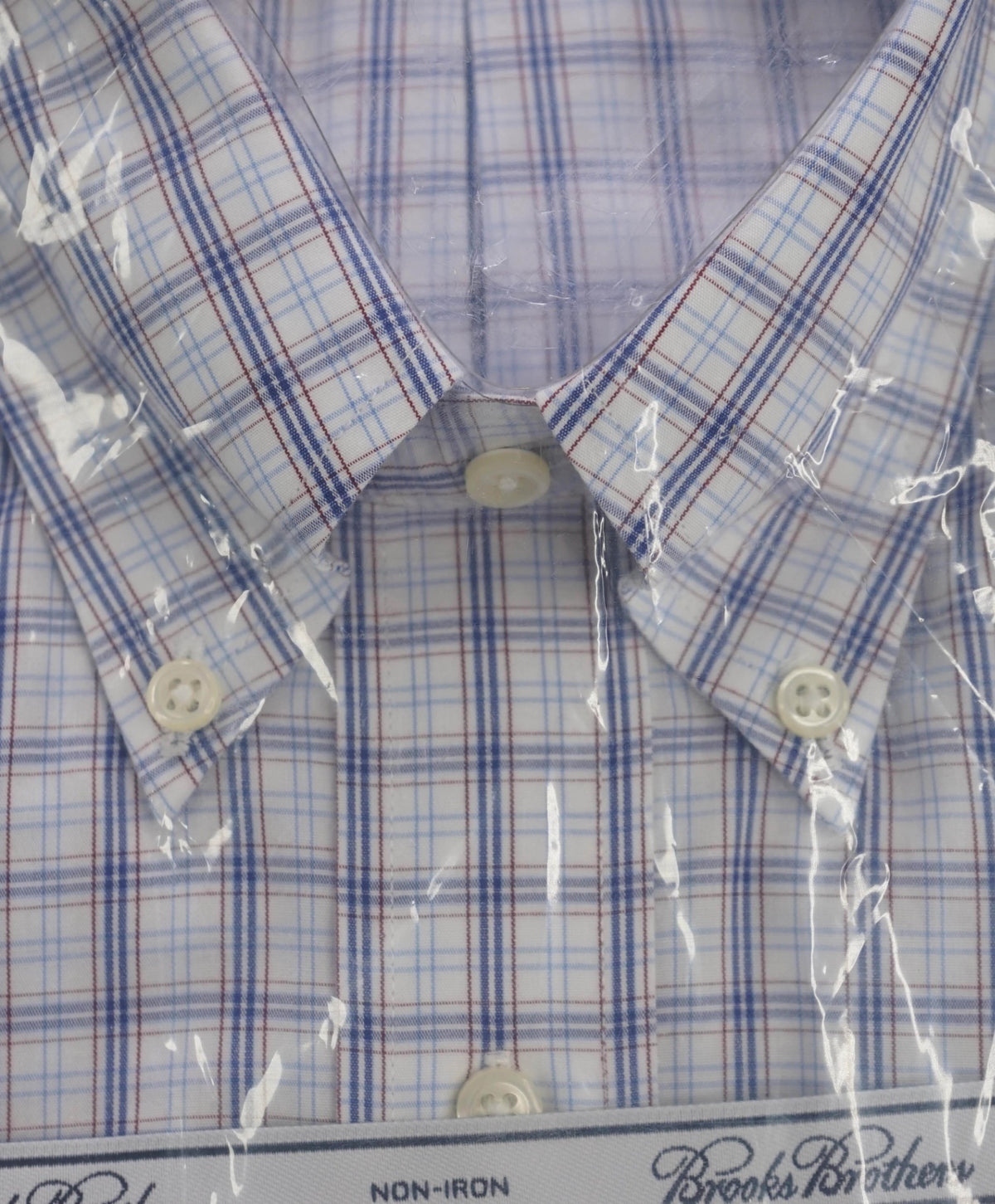 $128 BROOKS BROTHERS - Blue Plaid NON-IRON REGENT Shirt - 15.5 / 34