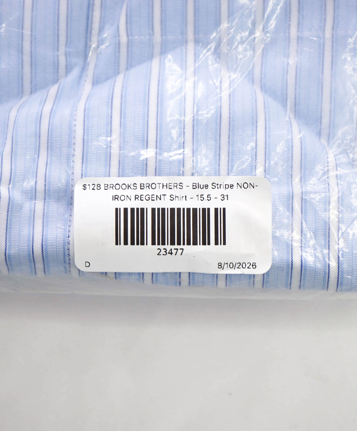 $128 BROOKS BROTHERS - Blue Stripe NON-IRON REGENT Shirt - 15.5 - 31