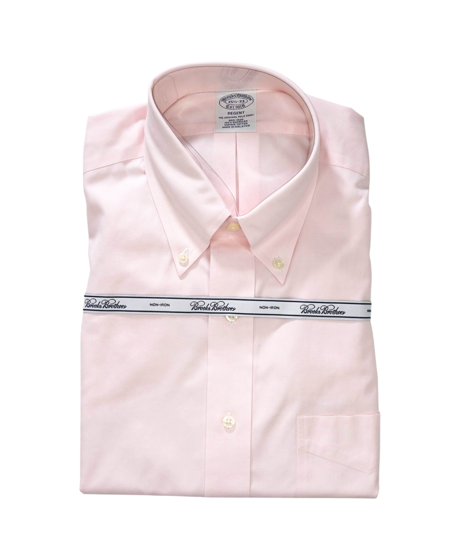 $128 BROOKS BROTHERS - Pink NON-IRON REGENT Shirt - 15.5 - 33