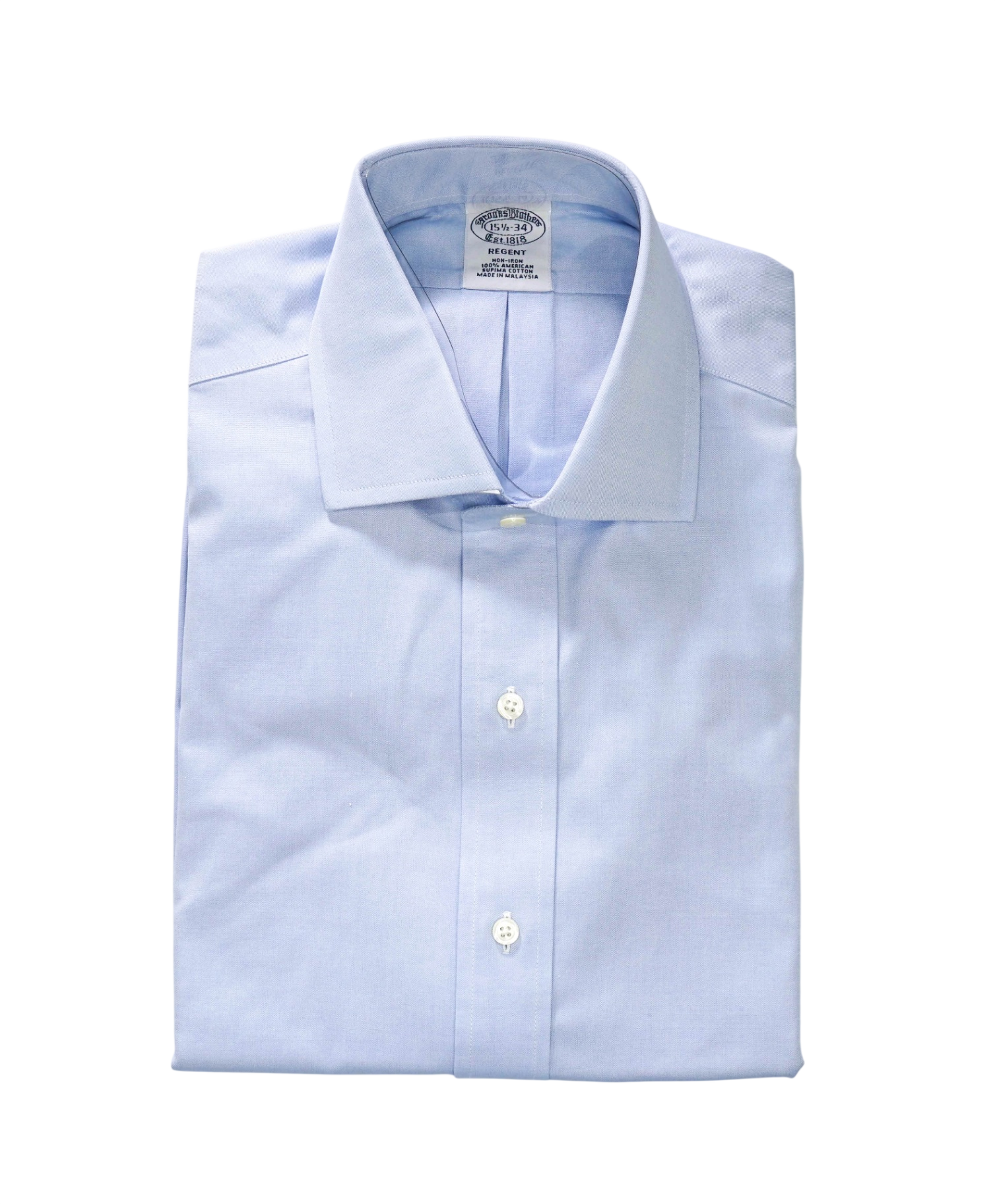 $128 BROOKS BROTHERS - Light Blue NON-IRON REGENT Shirt - 15.5 - 34