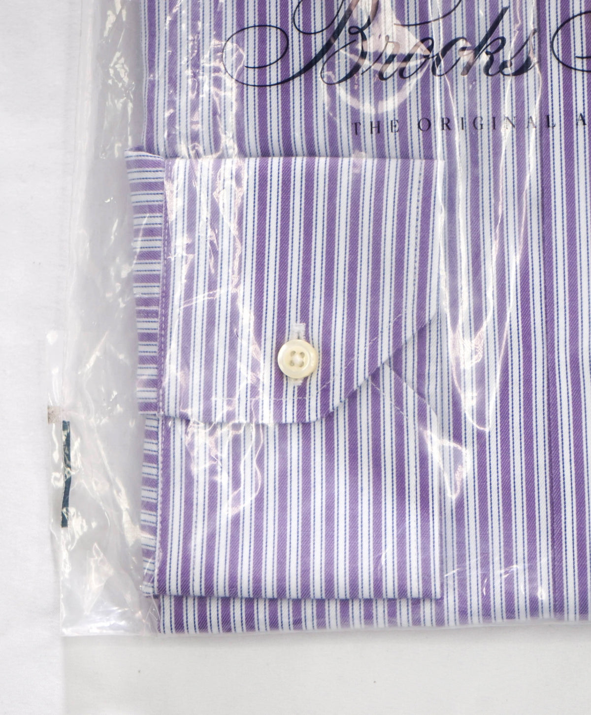 $128 BROOKS BROTHERS - Purple Stripe NON-IRON REGENT Shirt - 15.5 / 34