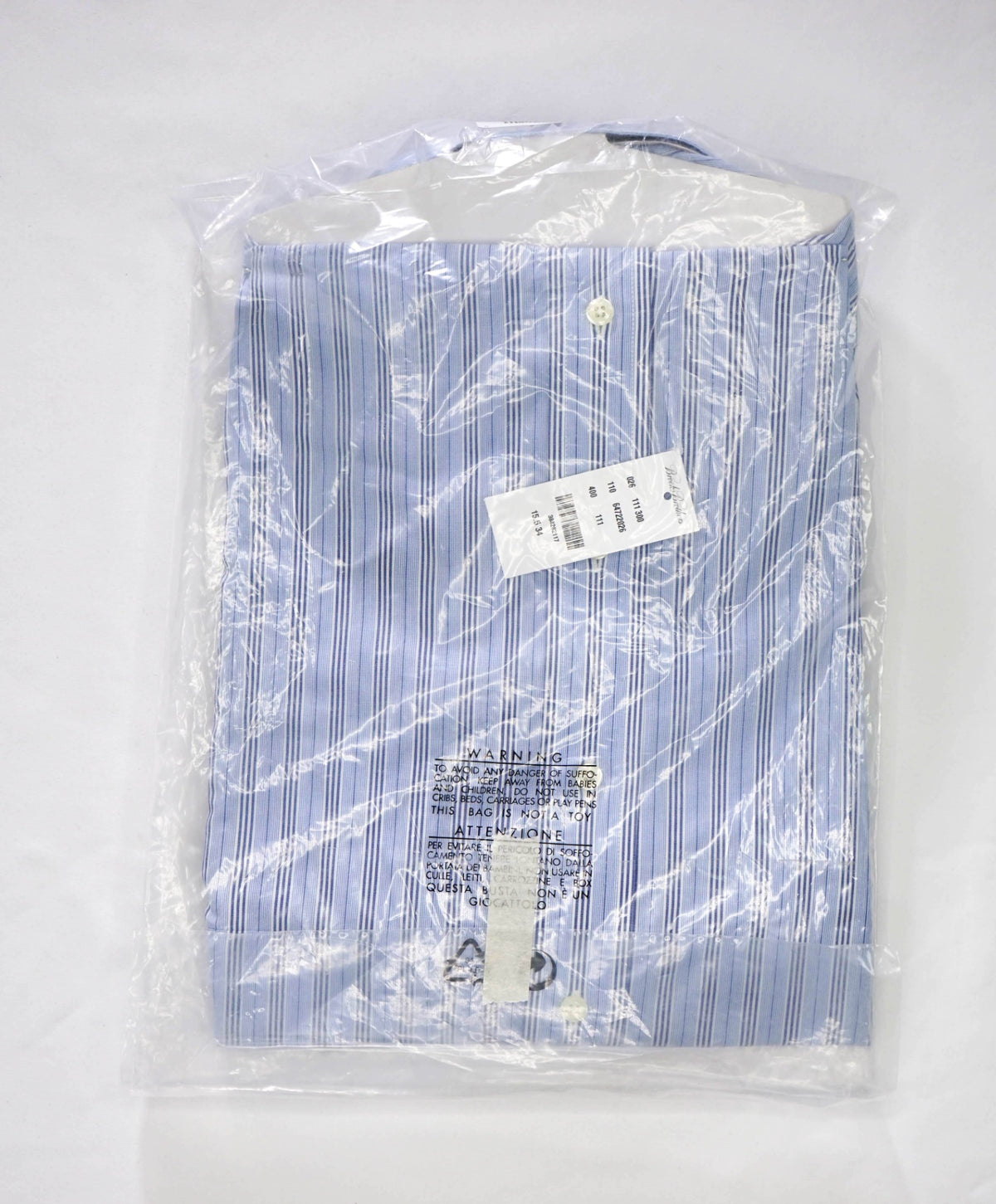 $128 BROOKS BROTHERS - Blue Stripe NON-IRON SLIM FIT Shirt - 15.5 - 34