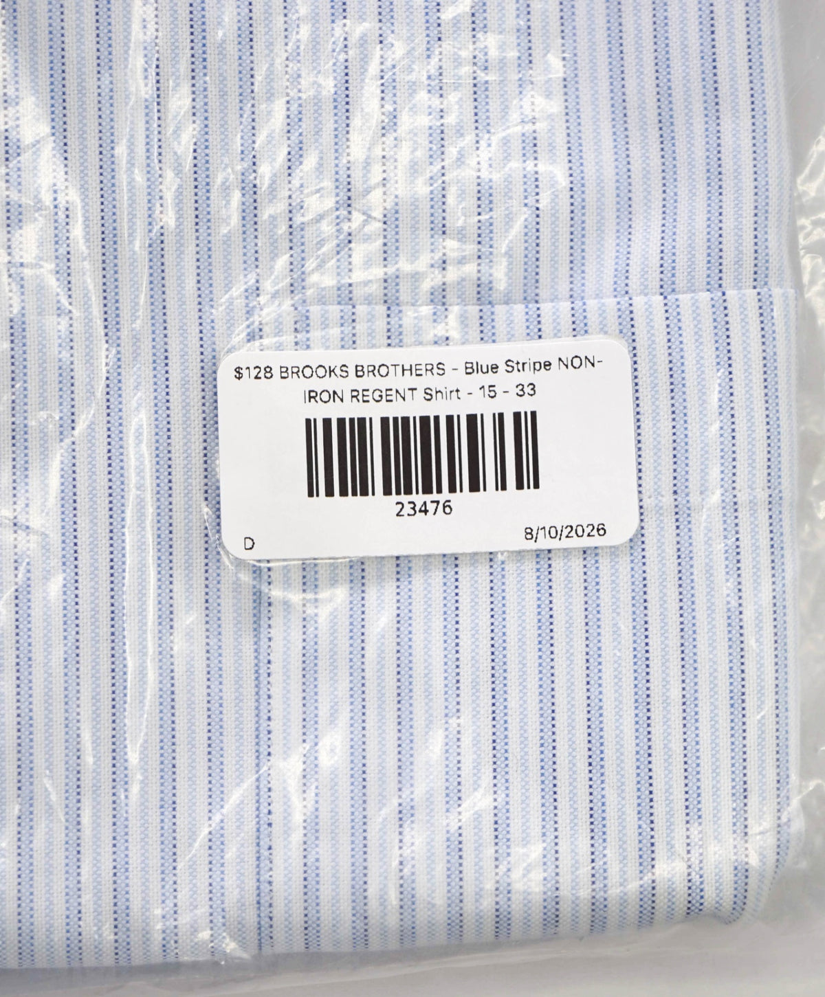 $128 BROOKS BROTHERS - Blue Stripe NON-IRON REGENT Shirt - 15 - 33