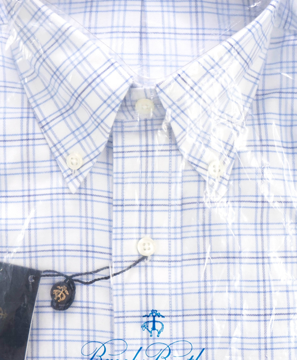 $128 BROOKS BROTHERS - Blue Plaid NON-IRON REGENT Shirt - 15.5 / 33