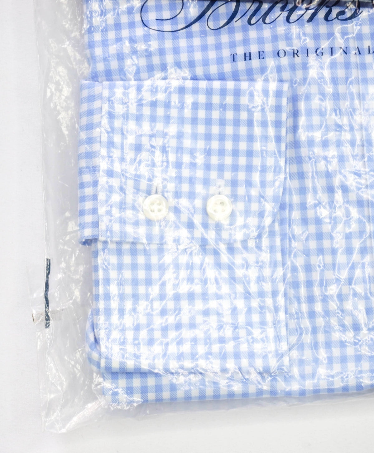$128 BROOKS BROTHERS - Blue Gingham NON-IRON Shirt - 15.5 - 34