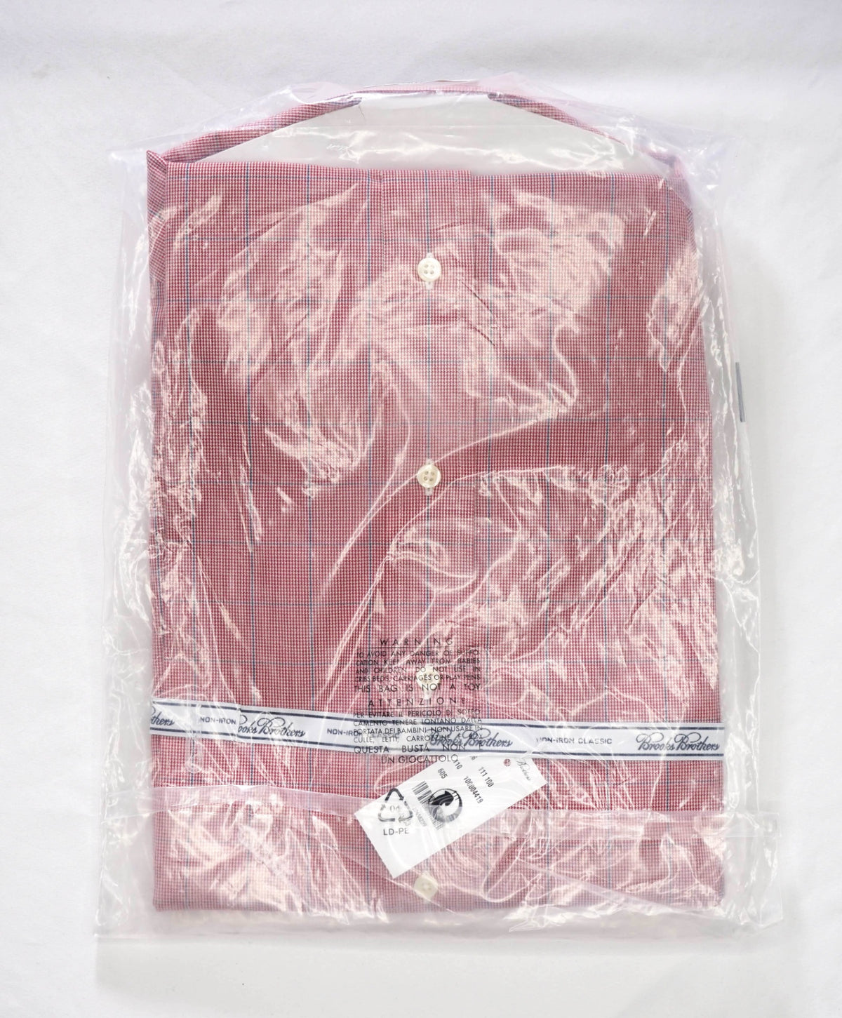 $128 BROOKS BROTHERS - Red Check NON-IRON CLASSIC Shirt - 15.5 / 33