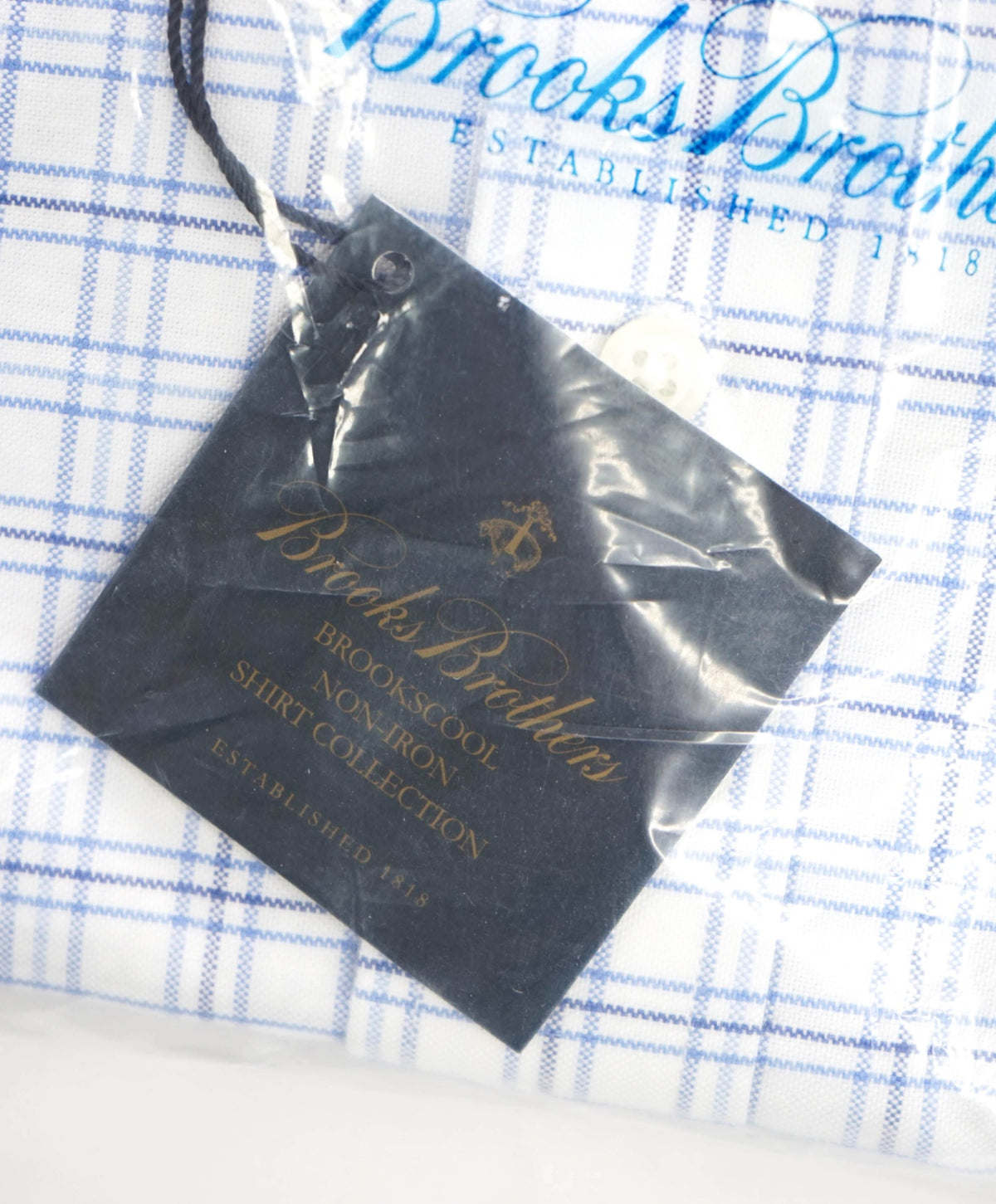 $128 BROOKS BROTHERS - Blue Plaid NON-IRON REGENT Shirt - 15.5 / 34