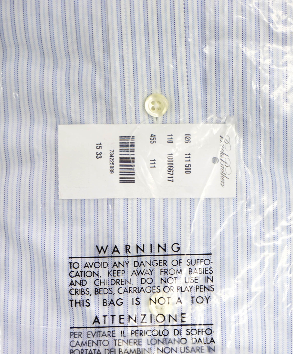 $128 BROOKS BROTHERS - Blue Stripe NON-IRON REGENT Shirt - 15 - 33