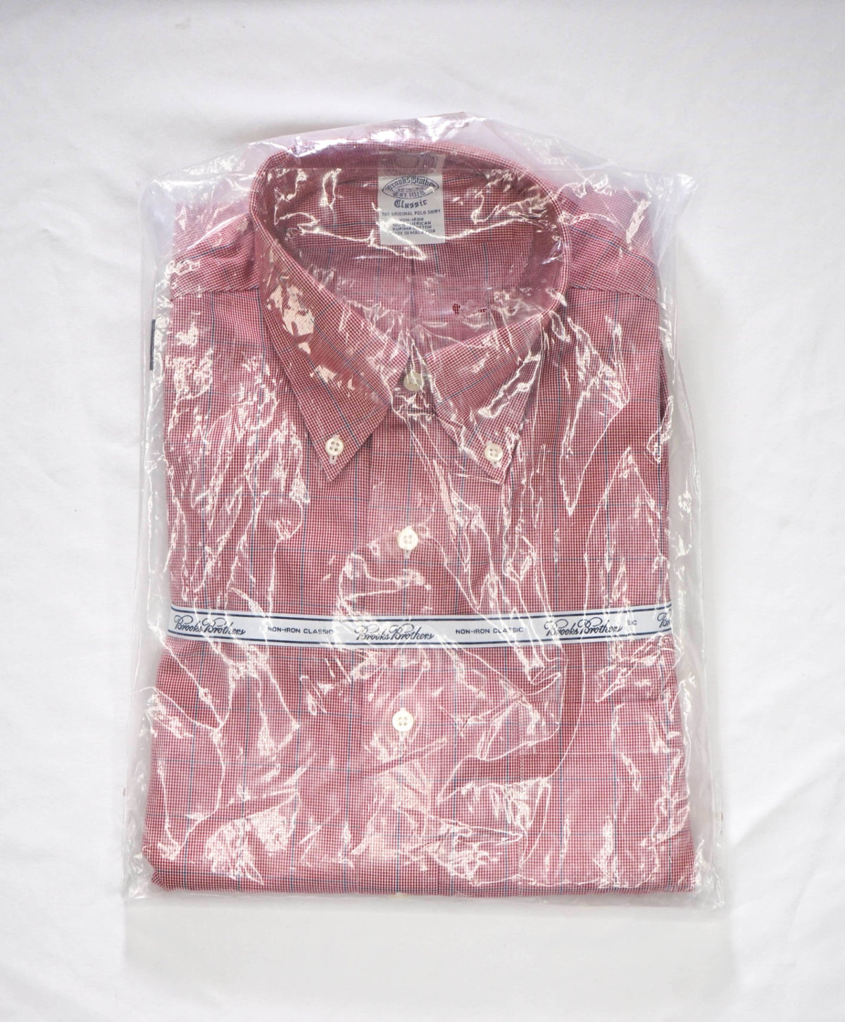 $128 BROOKS BROTHERS - Red Check NON-IRON CLASSIC Shirt - 15.5 / 32