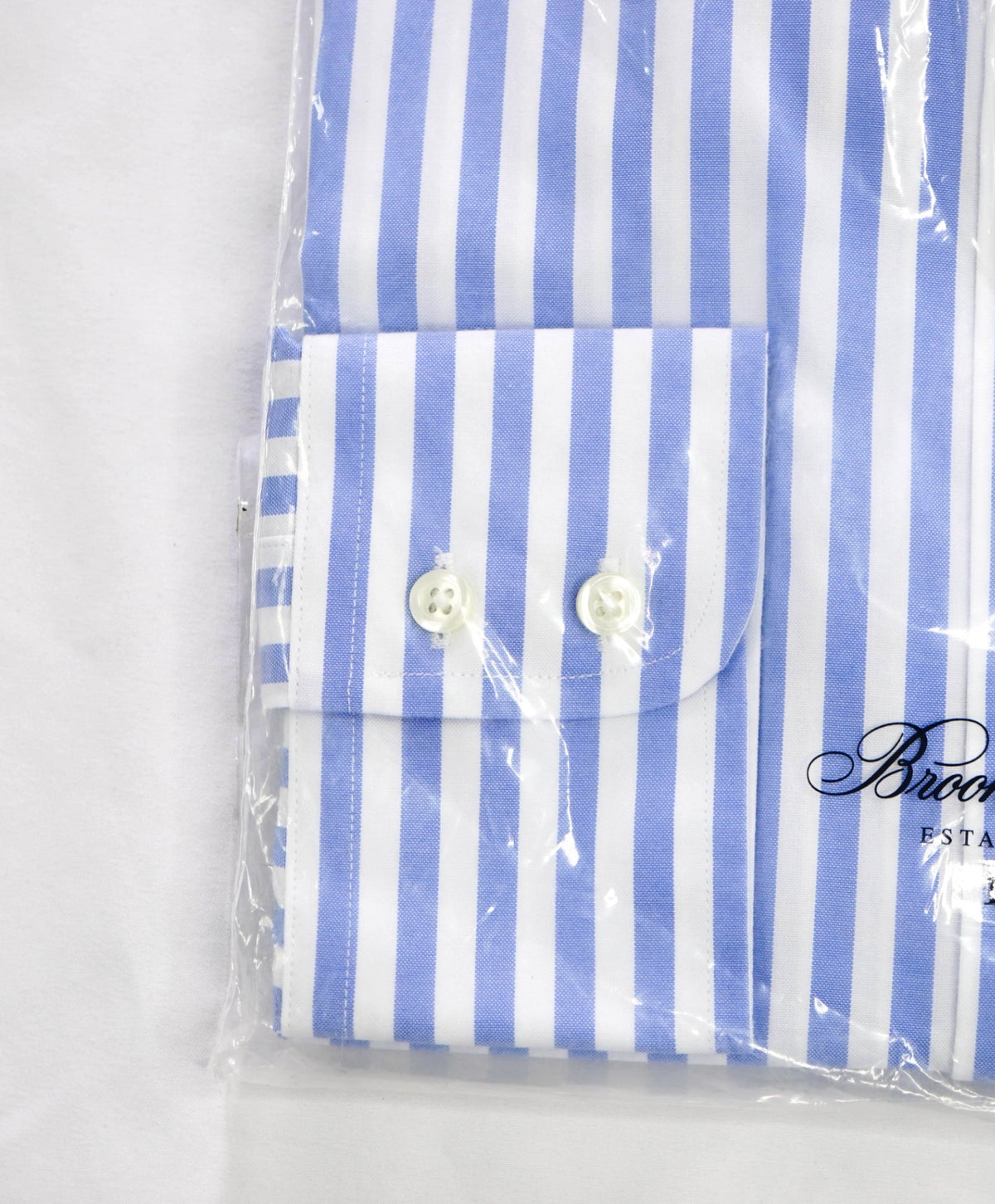 $128 BROOKS BROTHERS - Blue Stripe NON-IRON REGENT Shirt - 15.5 - 33