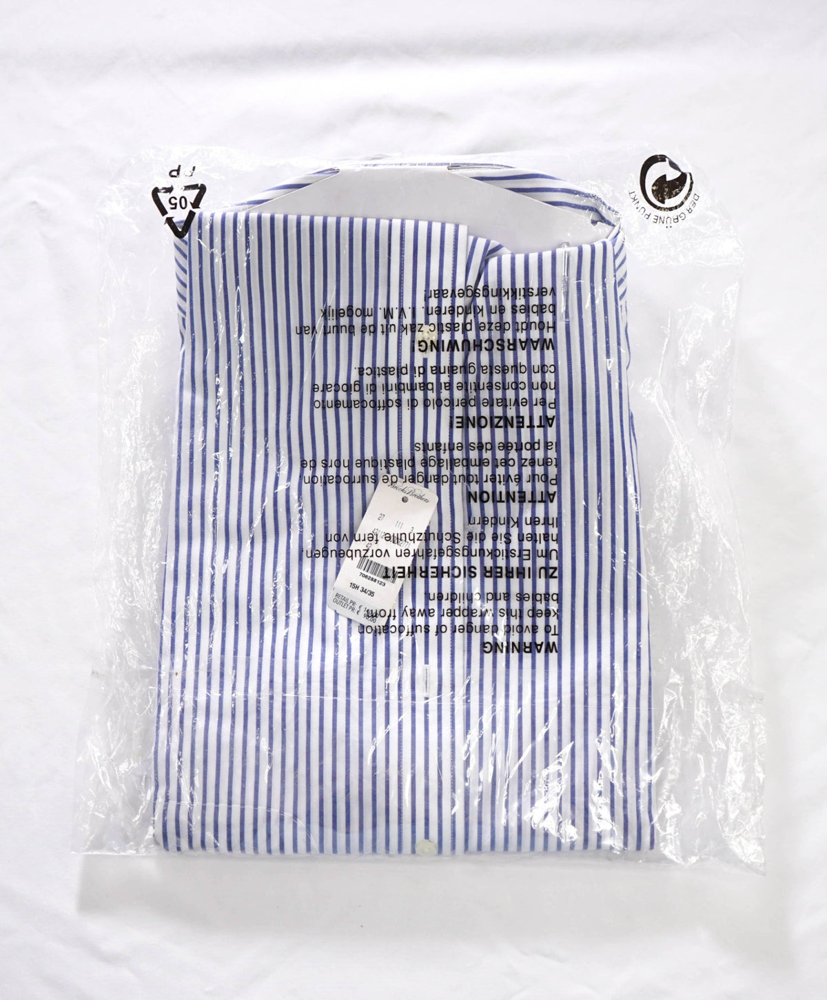 $128 BROOKS BROTHERS - Blue Stripe NON-IRON REGENT Shirt - 15.5 - 34/35