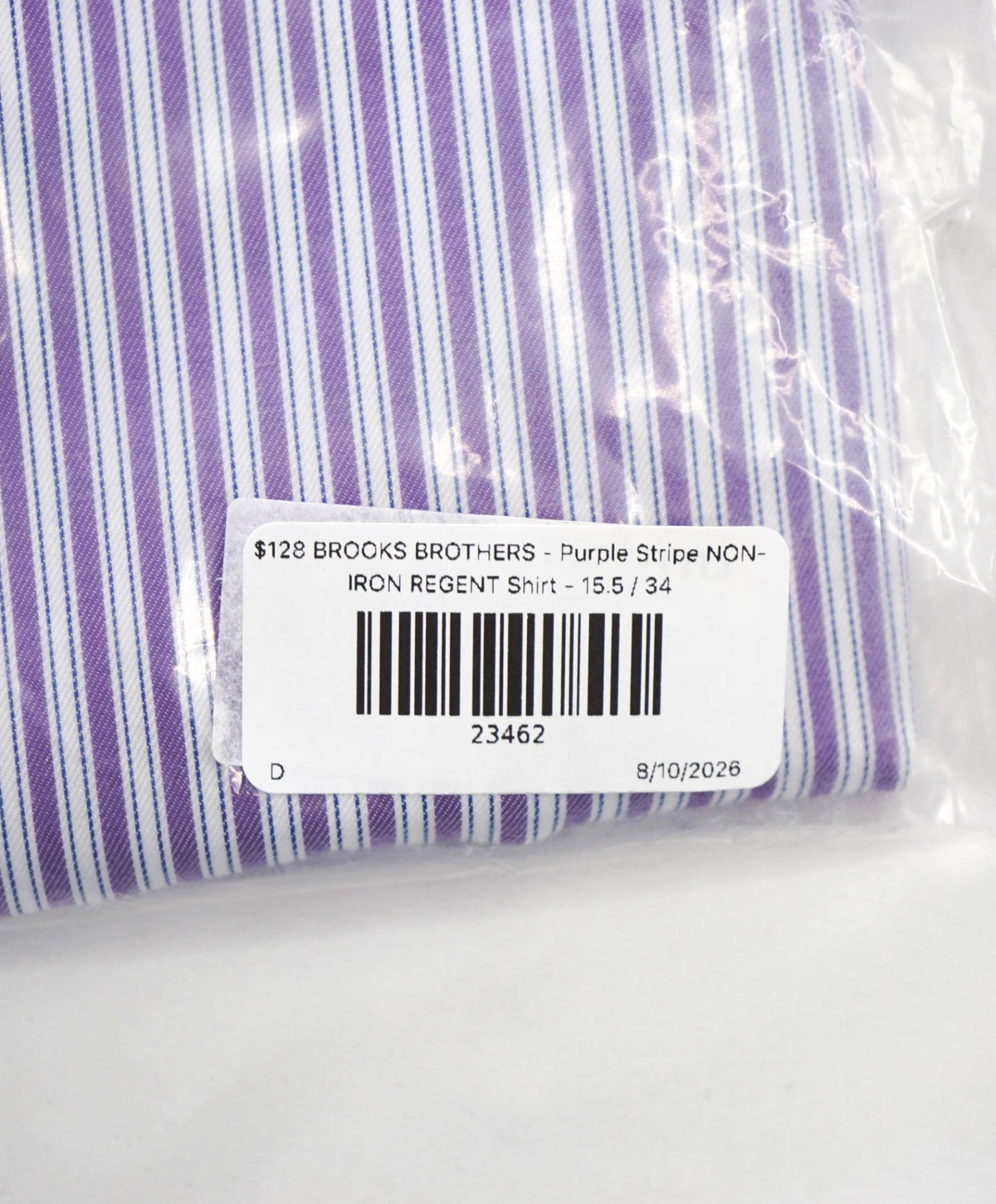 $128 BROOKS BROTHERS - Purple Stripe NON-IRON REGENT Shirt - 15.5 / 34