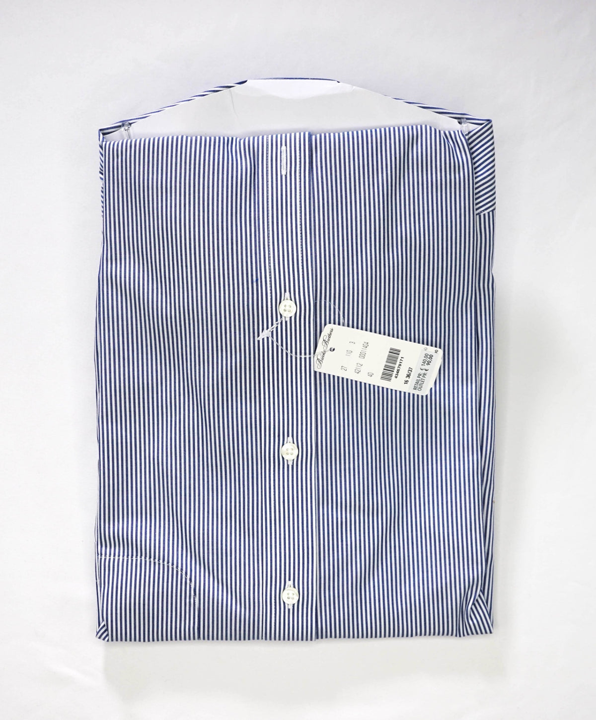 $128 BROOKS BROTHERS - Blue Stripe NON-IRON REGENT Shirt - 16 - 36/37