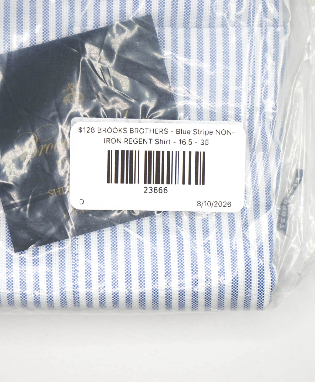$128 BROOKS BROTHERS - Blue Stripe NON-IRON REGENT Shirt - 16.5 - 35