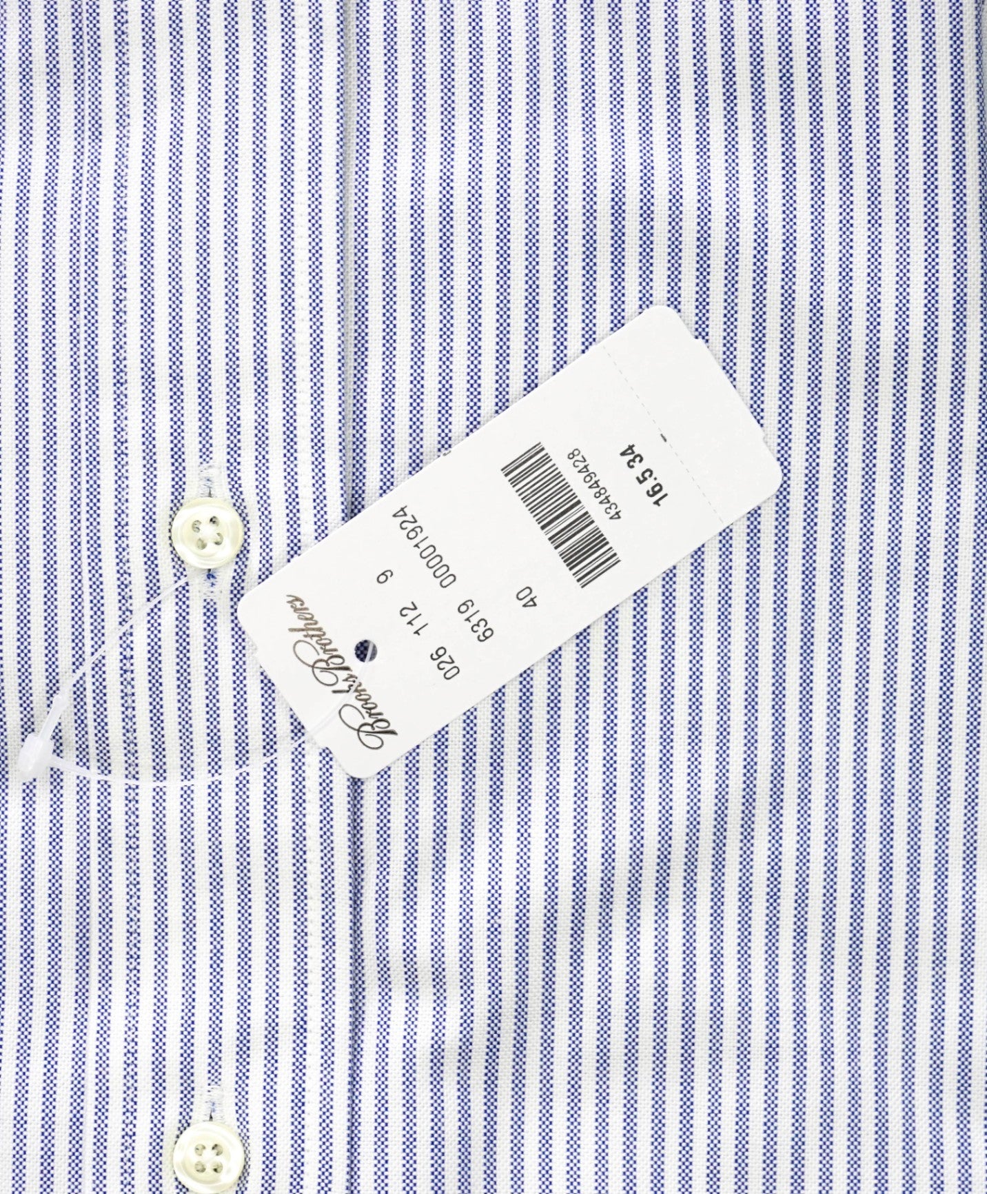$198 BROOKS BROTHERS - Blue Stripe MADE IN USA MILANO Shirt - 16.5 - 34