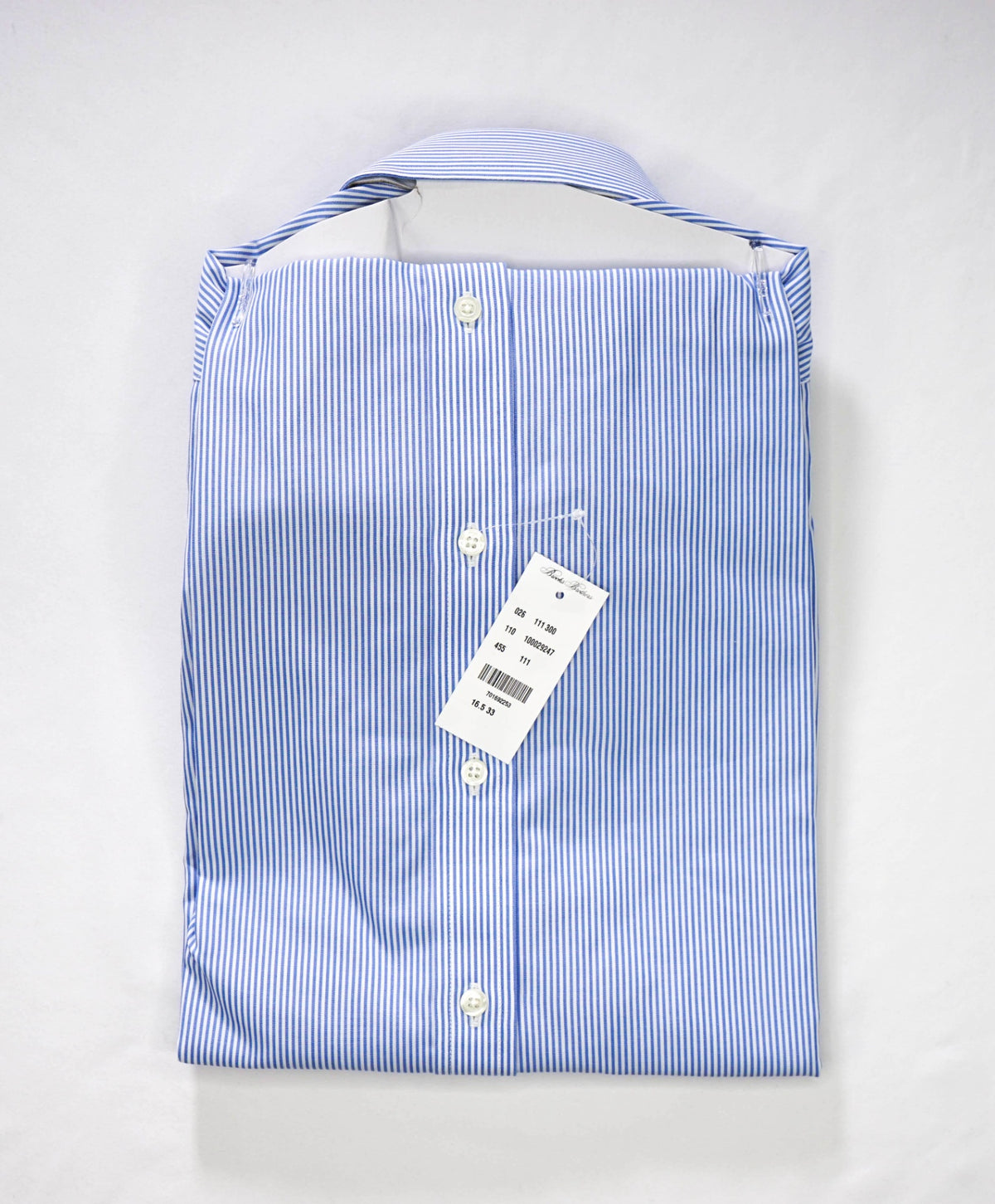 $128 BROOKS BROTHERS - Blue Stripe NON-IRON REGENT Shirt - 16.5 - 33
