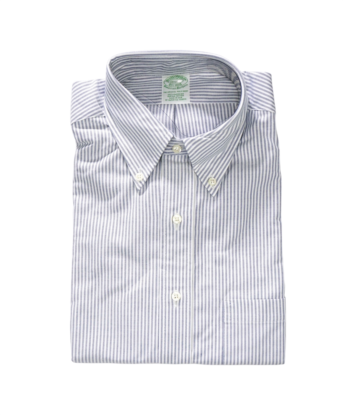 $198 BROOKS BROTHERS - Blue Stripe MAKERS AND MERCHANTS Shirt - 15.5 - 32