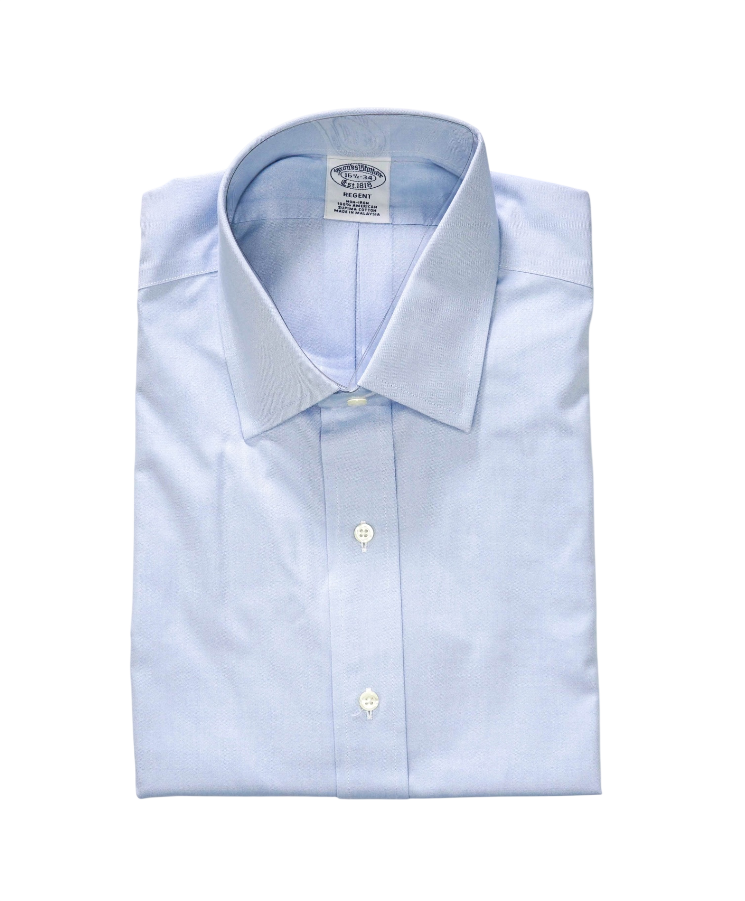 $128 BROOKS BROTHERS - Blue NON-IRON REGENT Shirt - 16.5 - 34