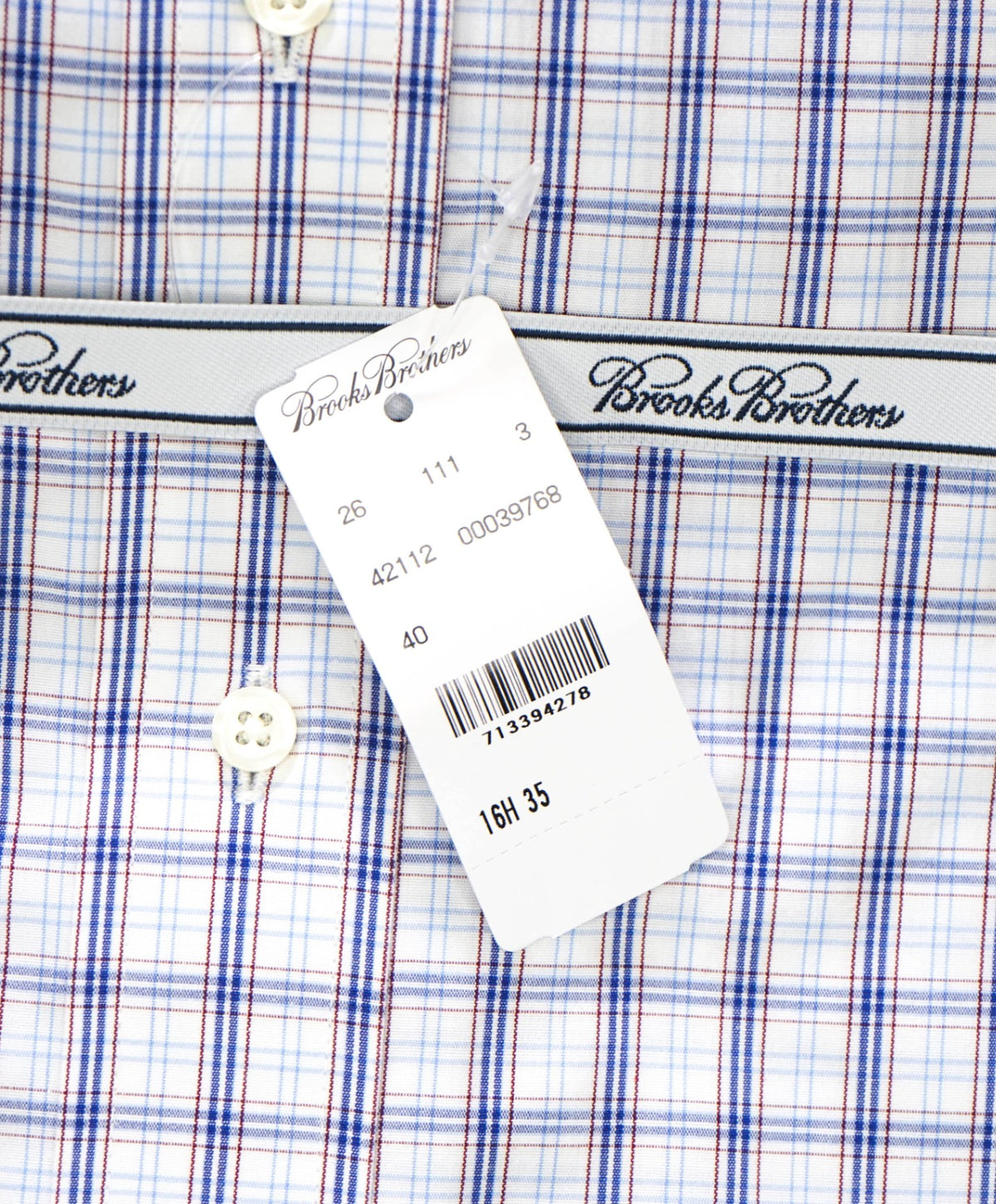 $128 BROOKS BROTHERS - Blue Plaid NON-IRON REGENT Shirt - 16.5 - 35