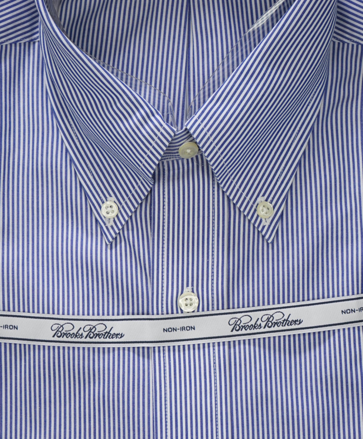 $128 BROOKS BROTHERS - Blue Stripe NON-IRON REGENT Shirt - 16.5 - 35