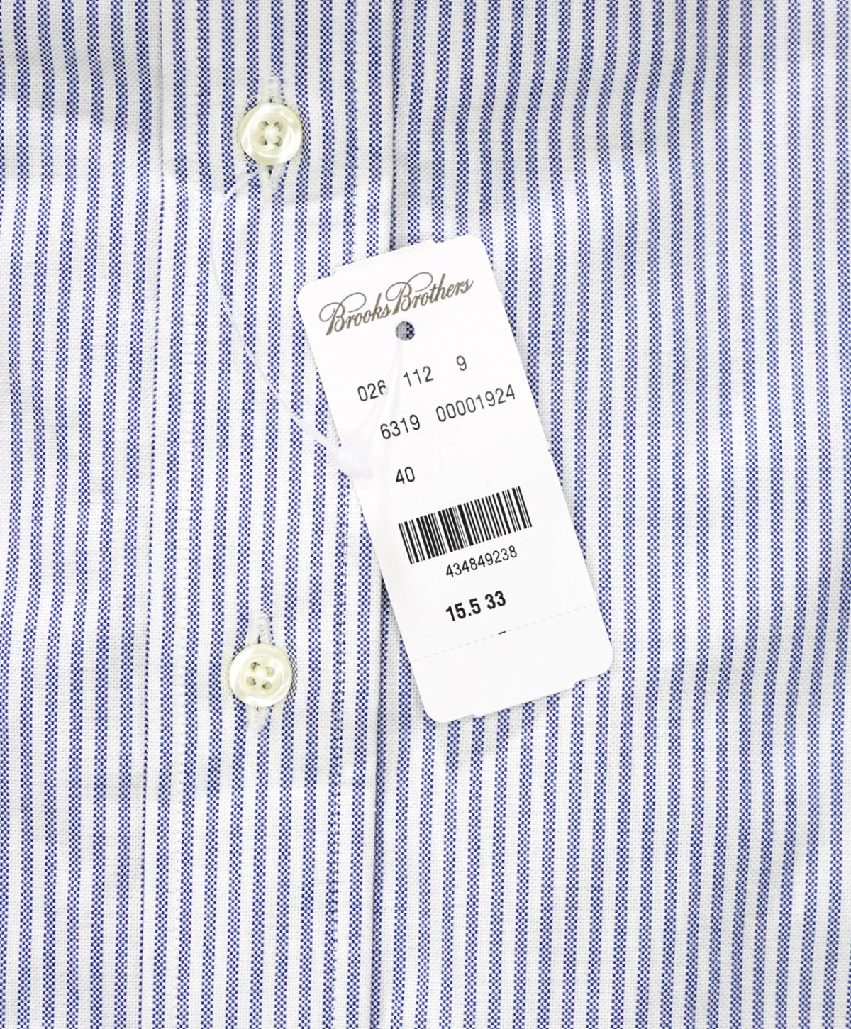 $198 BROOKS BROTHERS - Blue Stripe MADE IN USA MAKERS AND MERCHANTS Shirt - 15.5 - 33