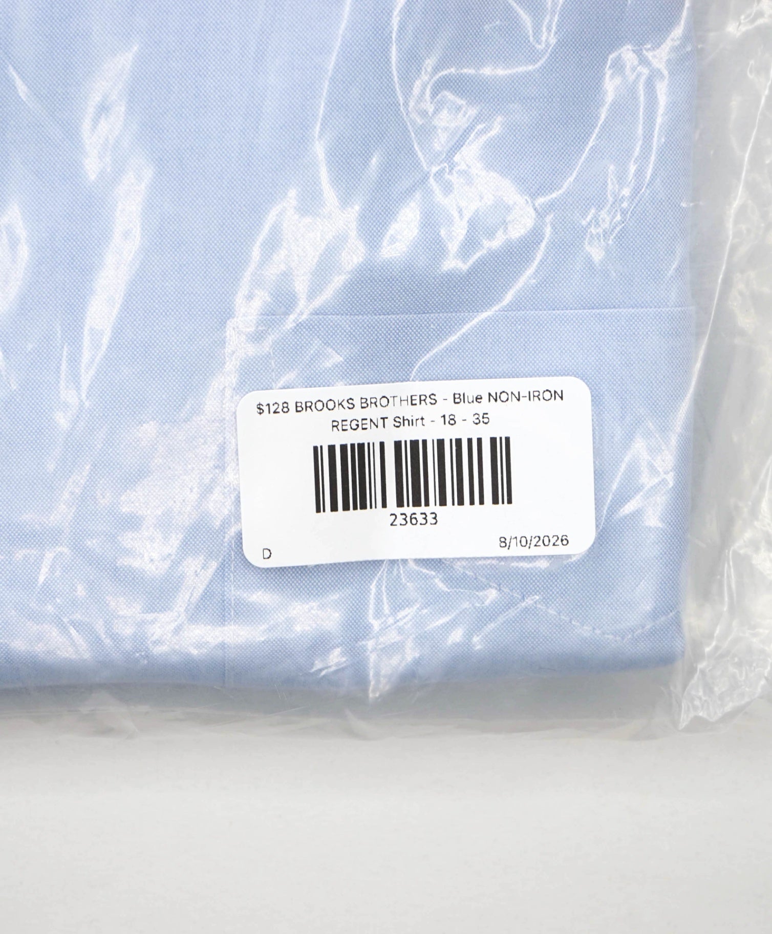 $128 BROOKS BROTHERS - Blue NON-IRON REGENT Shirt - 18 - 35
