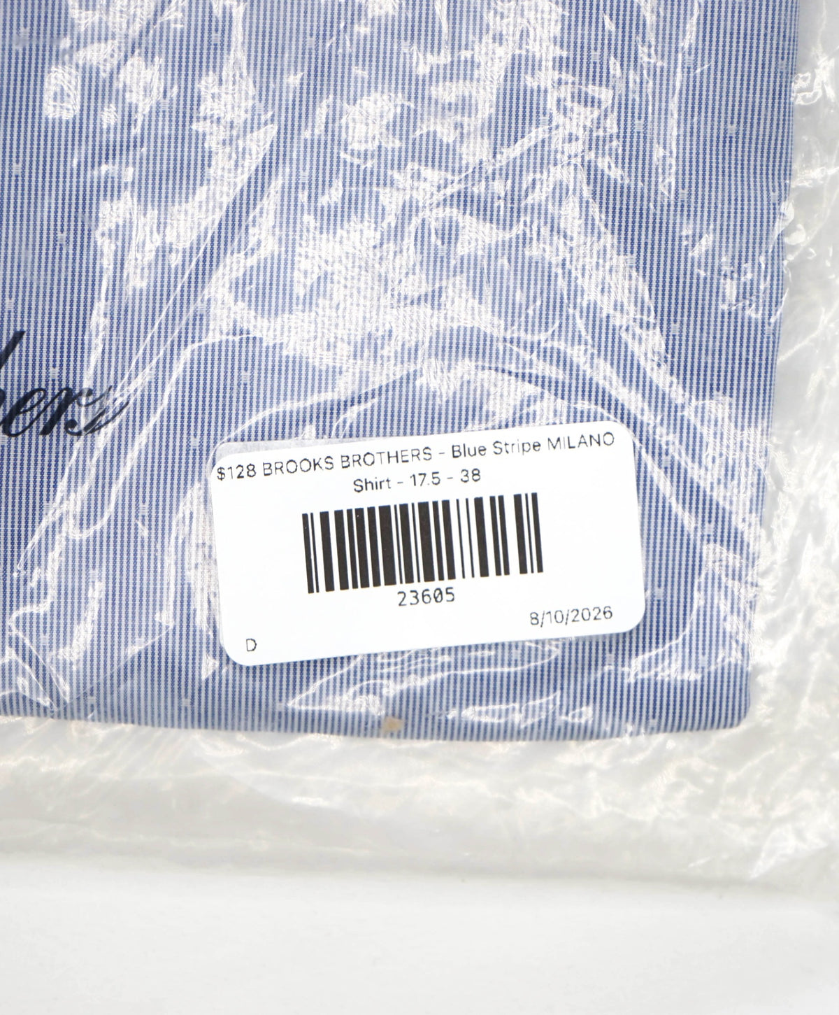 $128 BROOKS BROTHERS - Blue Stripe MILANO Shirt - 17.5 - 38