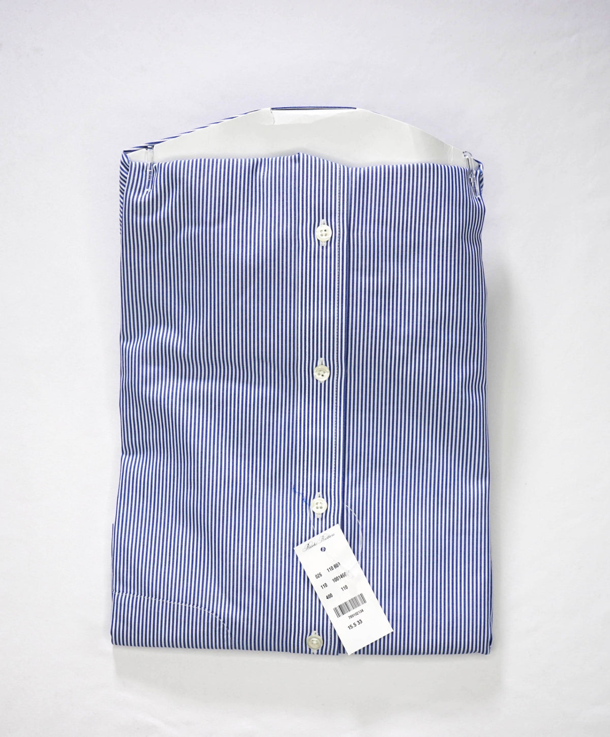 $128 BROOKS BROTHERS - Blue Stripe NON-IRON MILANO Shirt - 15.5 - 33