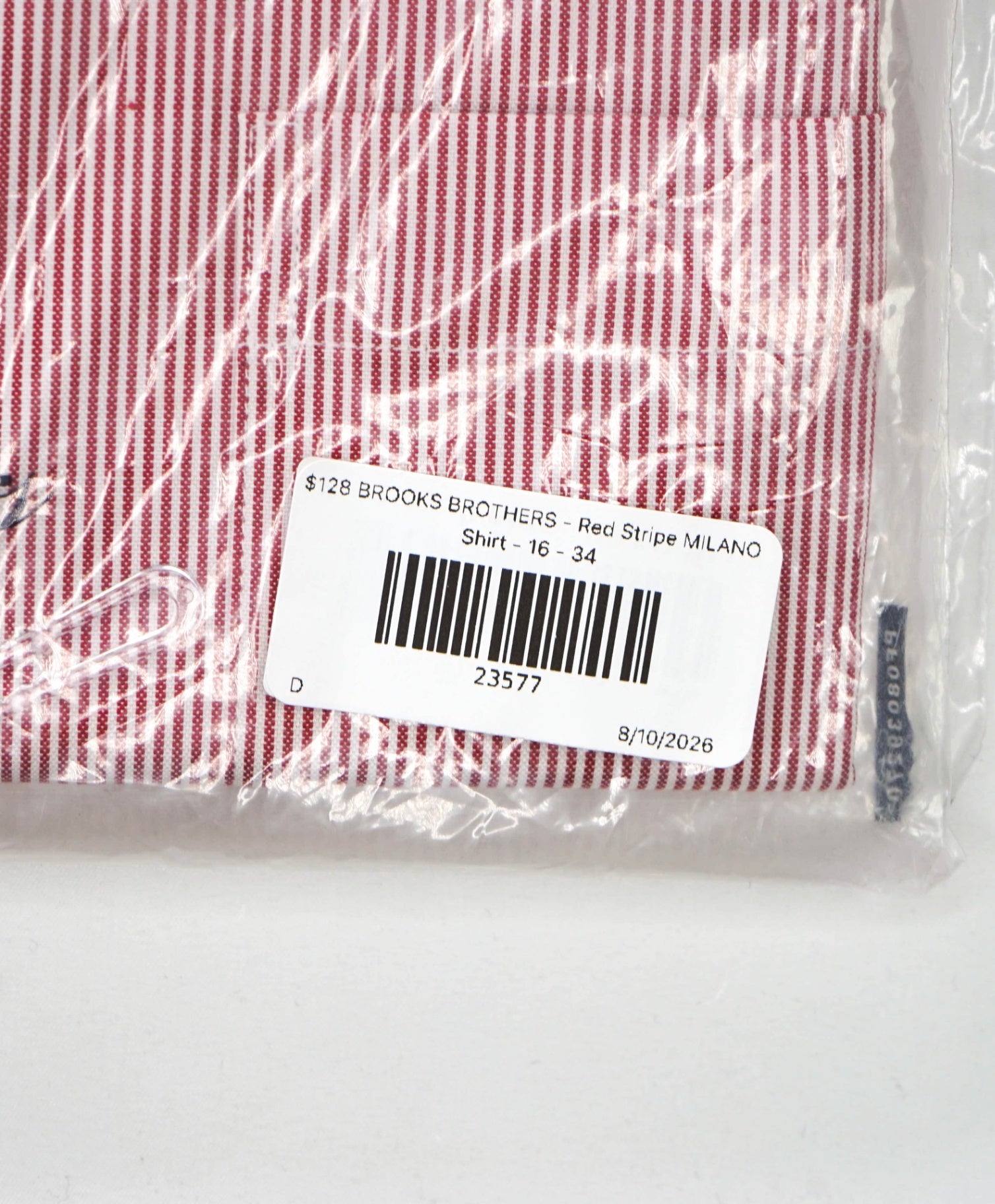 $128 BROOKS BROTHERS - Red Stripe MILANO Shirt - 16 - 34