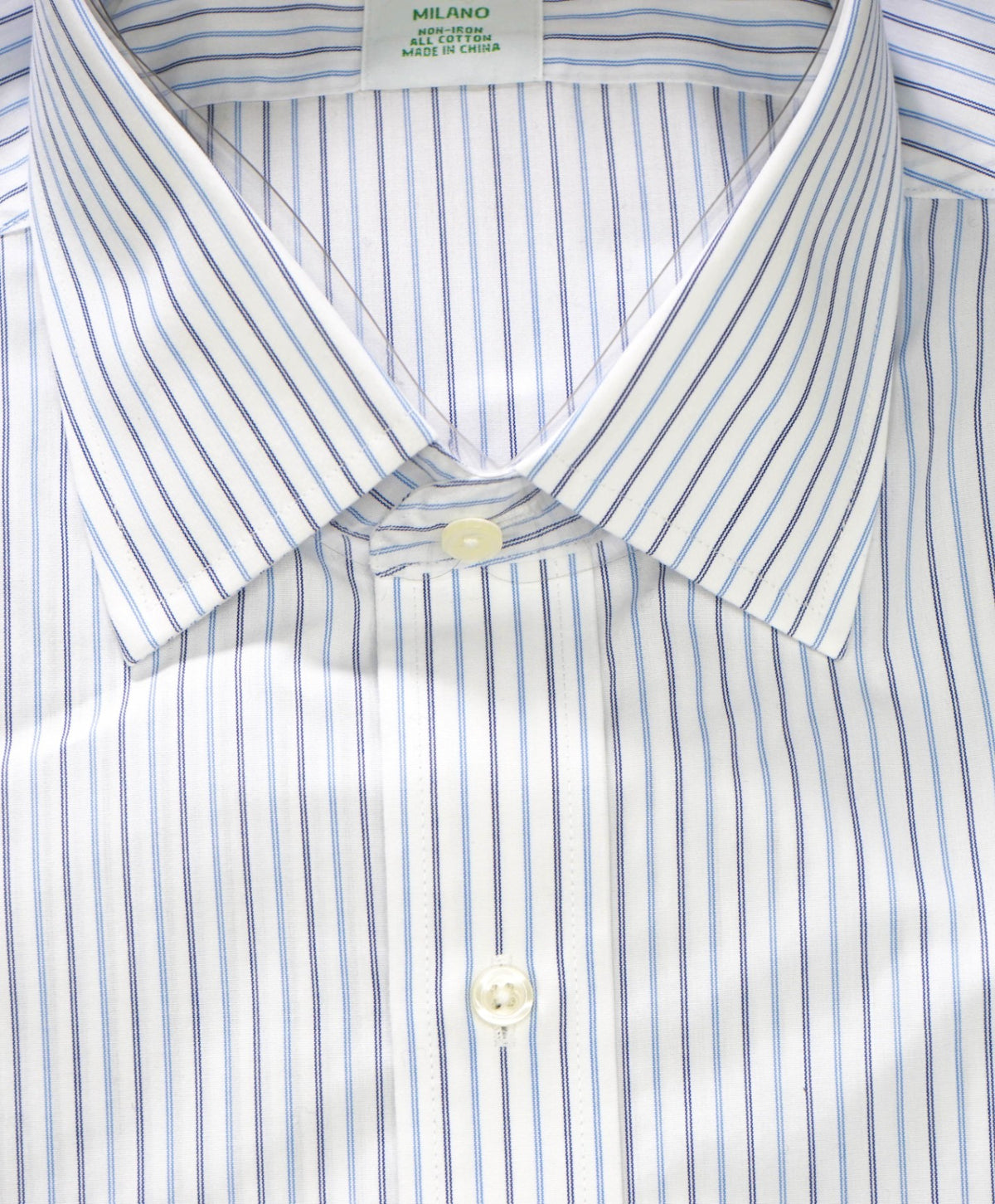 $128 BROOKS BROTHERS - Blue Stripe NON-IRON MILANO Shirt - 16 - 32/33
