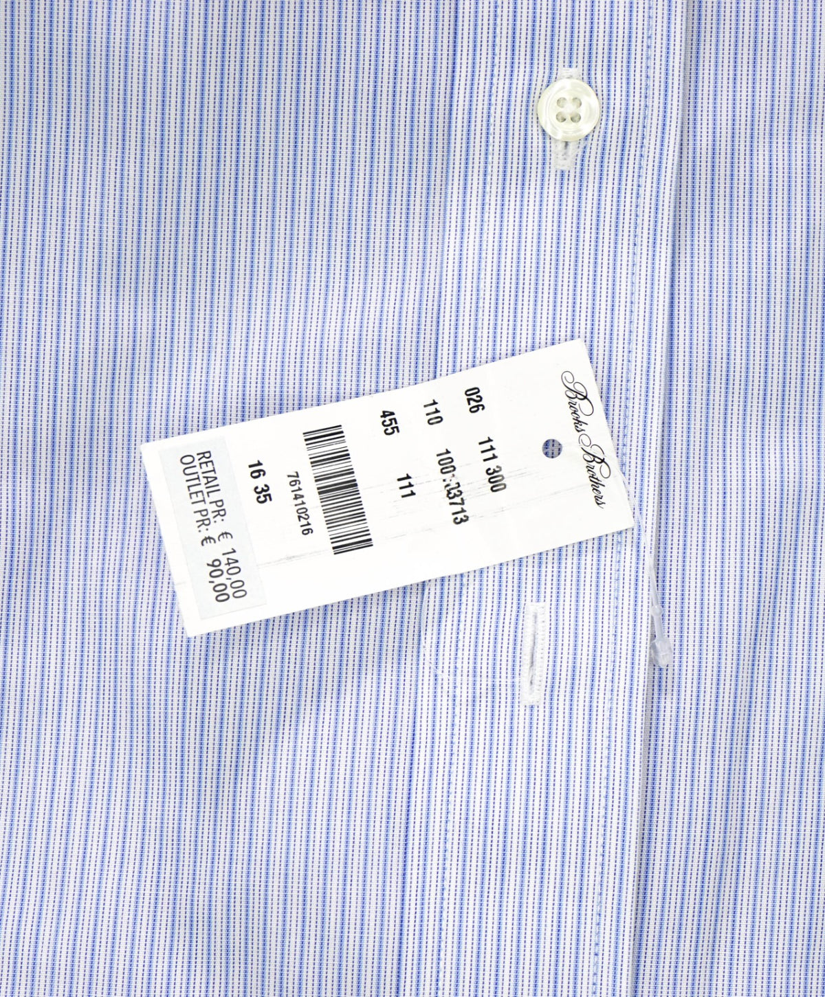 $128 BROOKS BROTHERS - Blue Stripe NON-IRON REGENT Shirt - 16 - 35