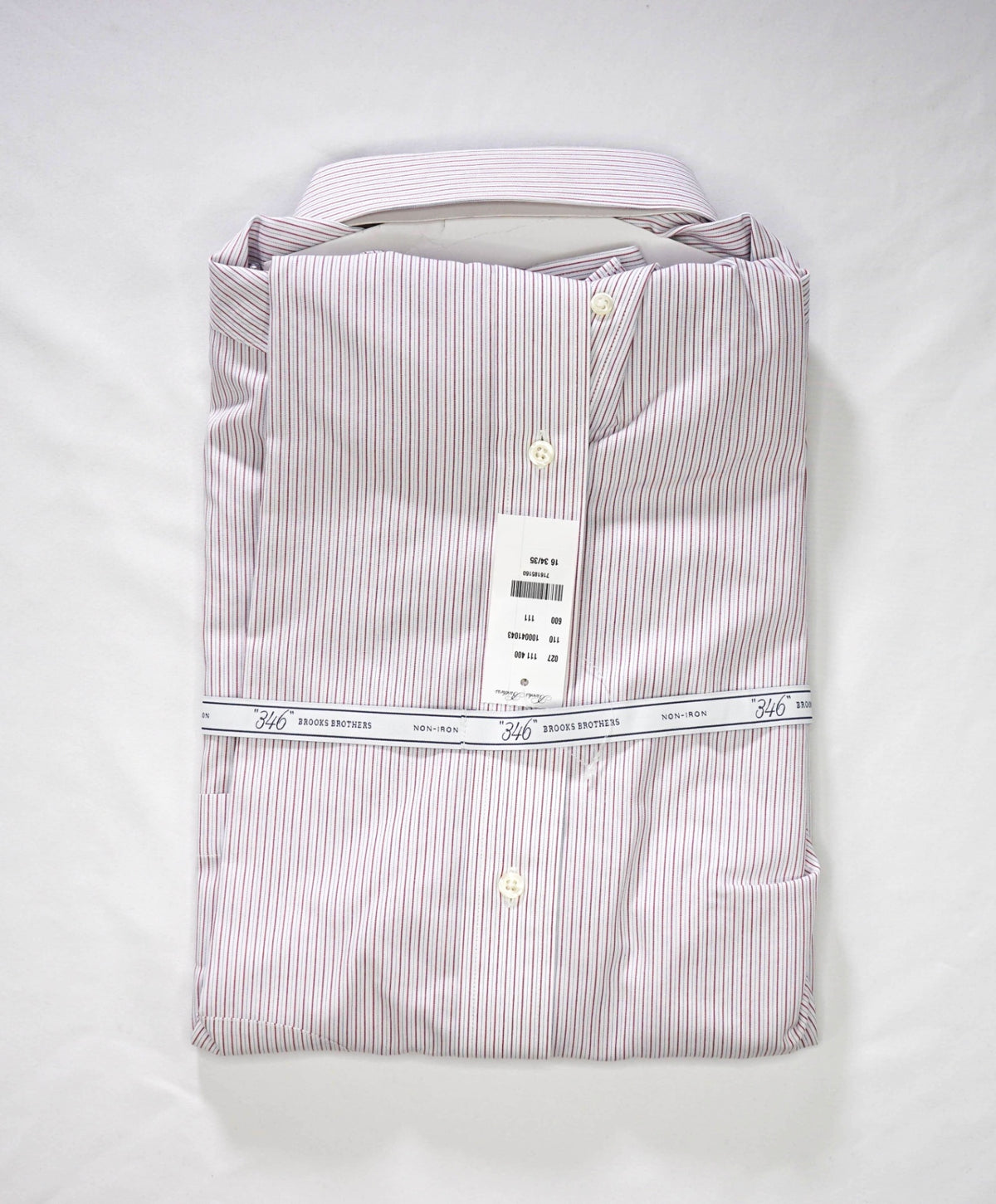 $128 BROOKS BROTHERS - Red/Blue Stripe NON-IRON "346" Shirt - 16 - 34/35