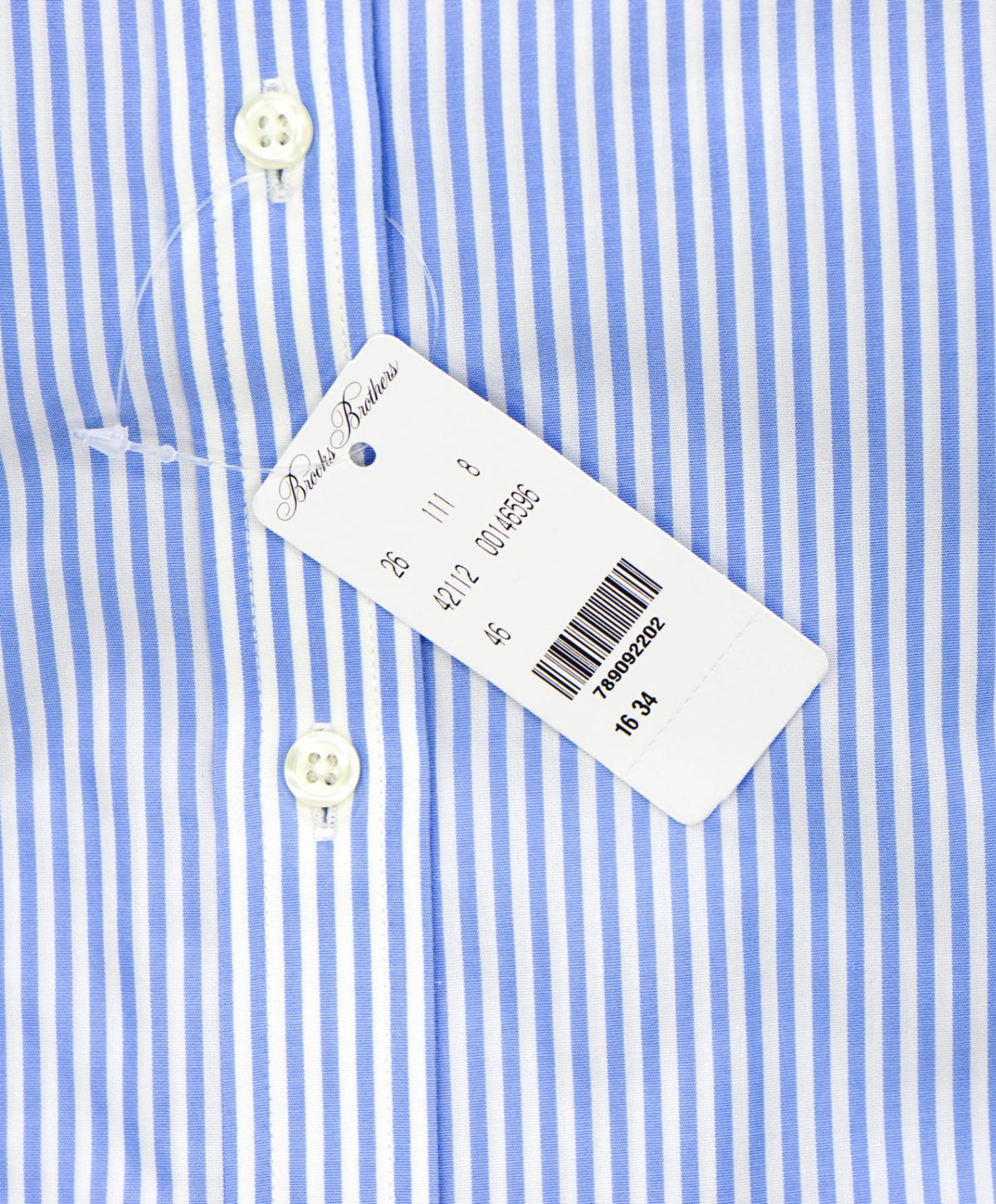 $128 BROOKS BROTHERS - Blue Stripe NON-IRON MILANO Shirt - 16 - 34