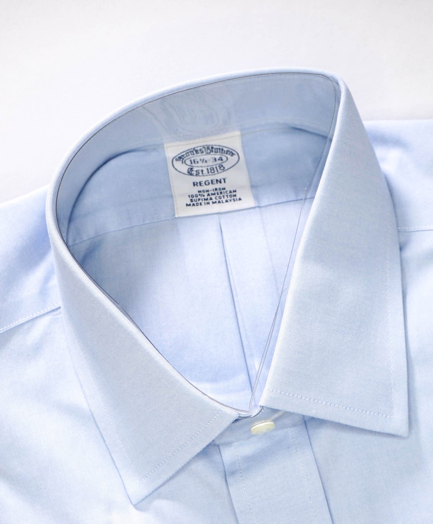 $128 BROOKS BROTHERS - Blue NON-IRON REGENT Shirt - 16.5 - 34