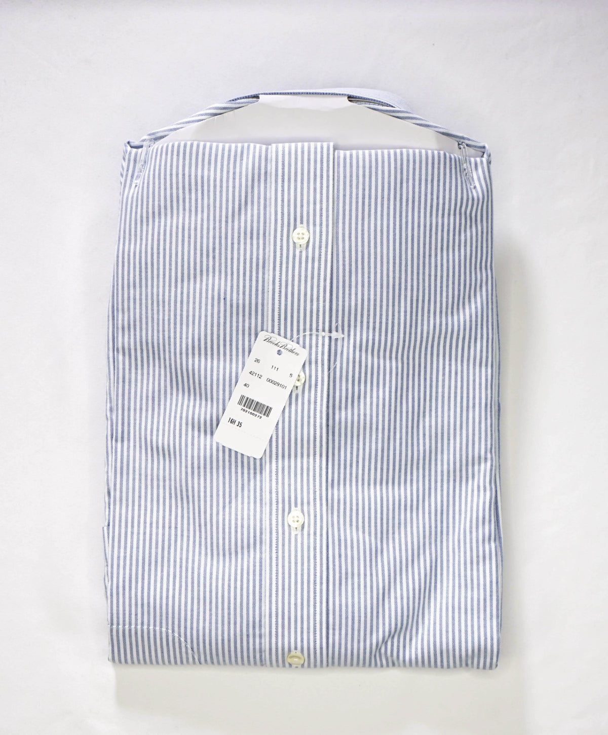 $128 BROOKS BROTHERS - Blue Stripe NON-IRON REGENT Shirt - 16.5 - 35