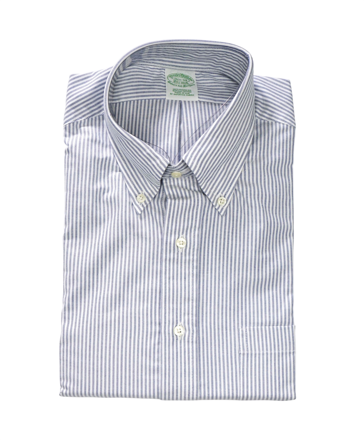$198 BROOKS BROTHERS - Blue Stripe MADE IN USA MAKERS AND MERCHANTS Shirt - 16.5 - 34