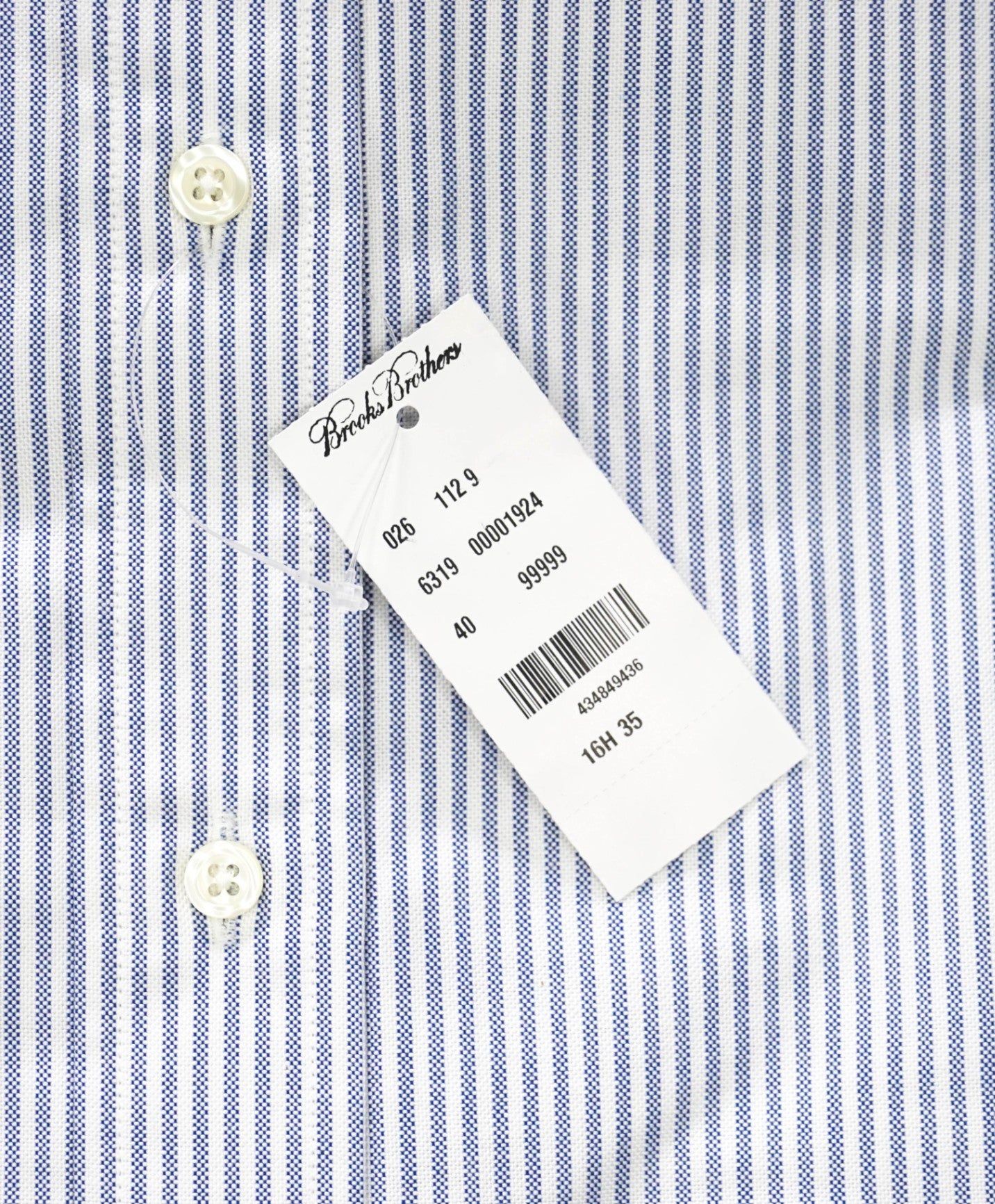 $198 BROOKS BROTHERS - Blue Stripe MAKERS AND MERCHANTS Shirt - 16.5 - 35