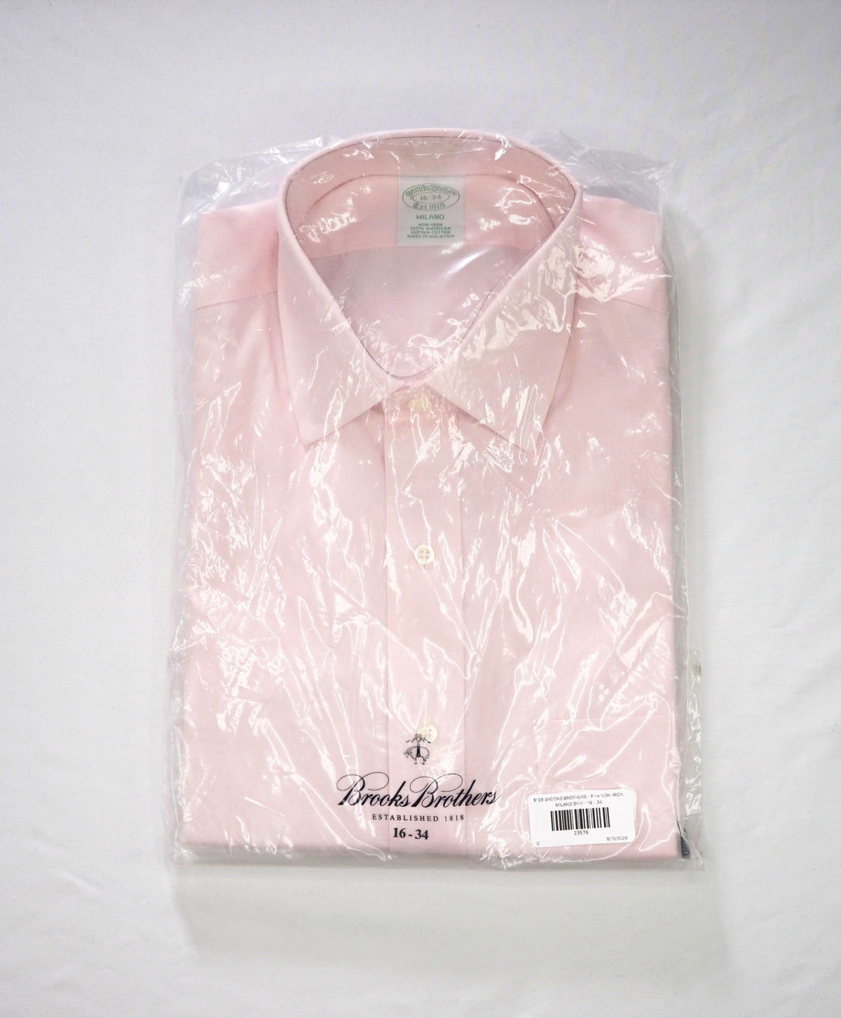 $128 BROOKS BROTHERS - Pink NON-IRON MILANO Shirt - 16 - 34