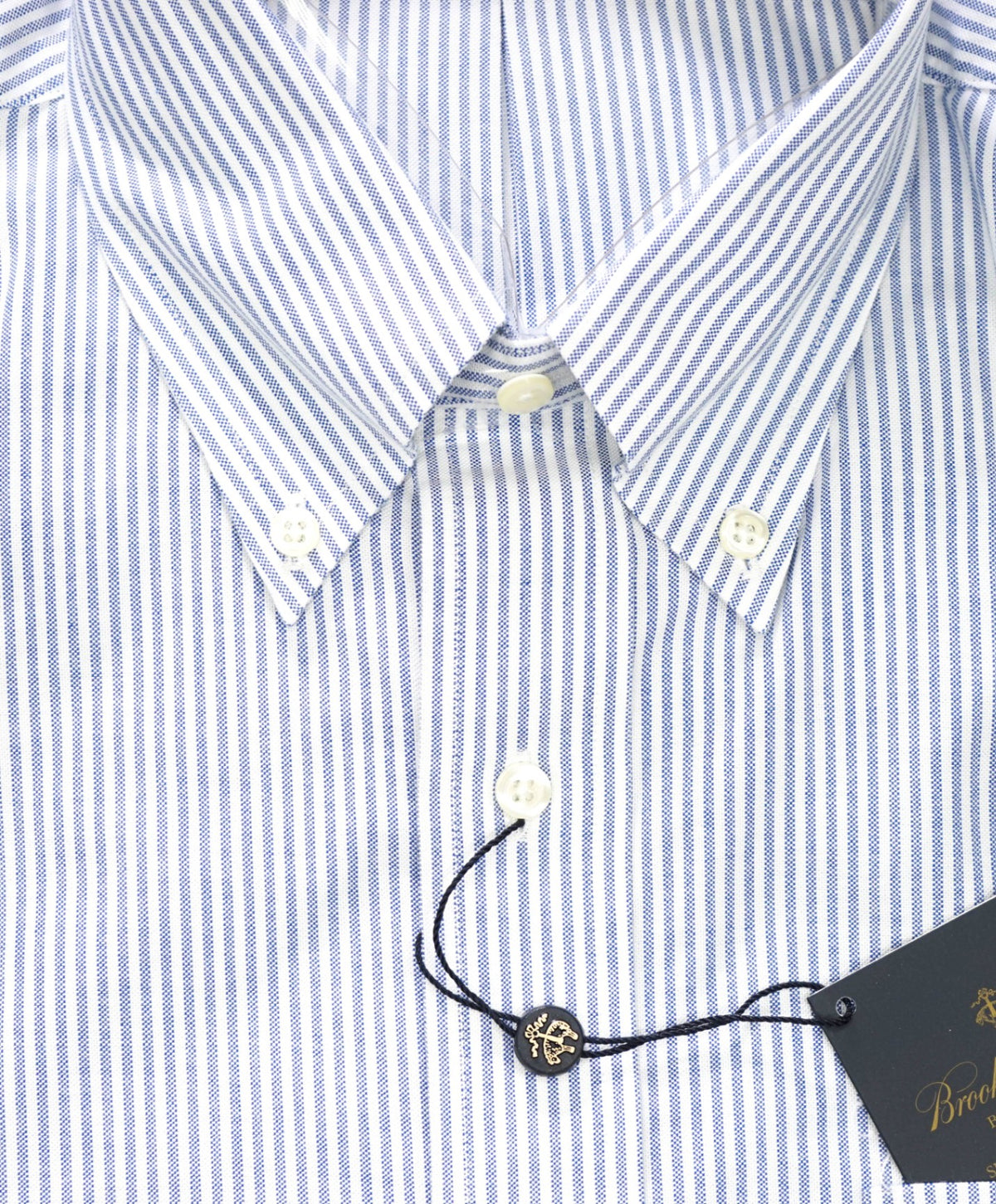 $128 BROOKS BROTHERS - Blue Stripe NON-IRON REGENT Shirt - 16.5 - 35
