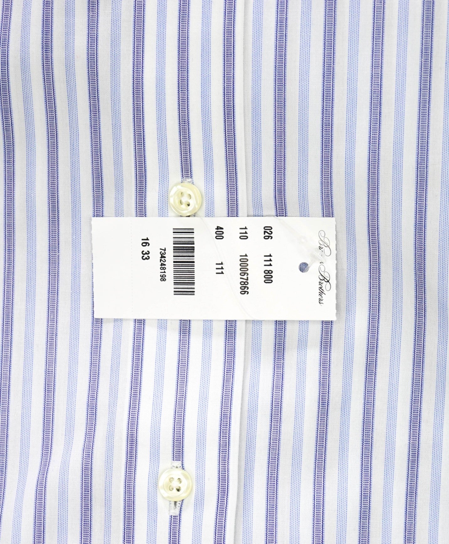 $128 BROOKS BROTHERS - Blue Stripe NON-IRON MILANO Shirt - 16 - 33