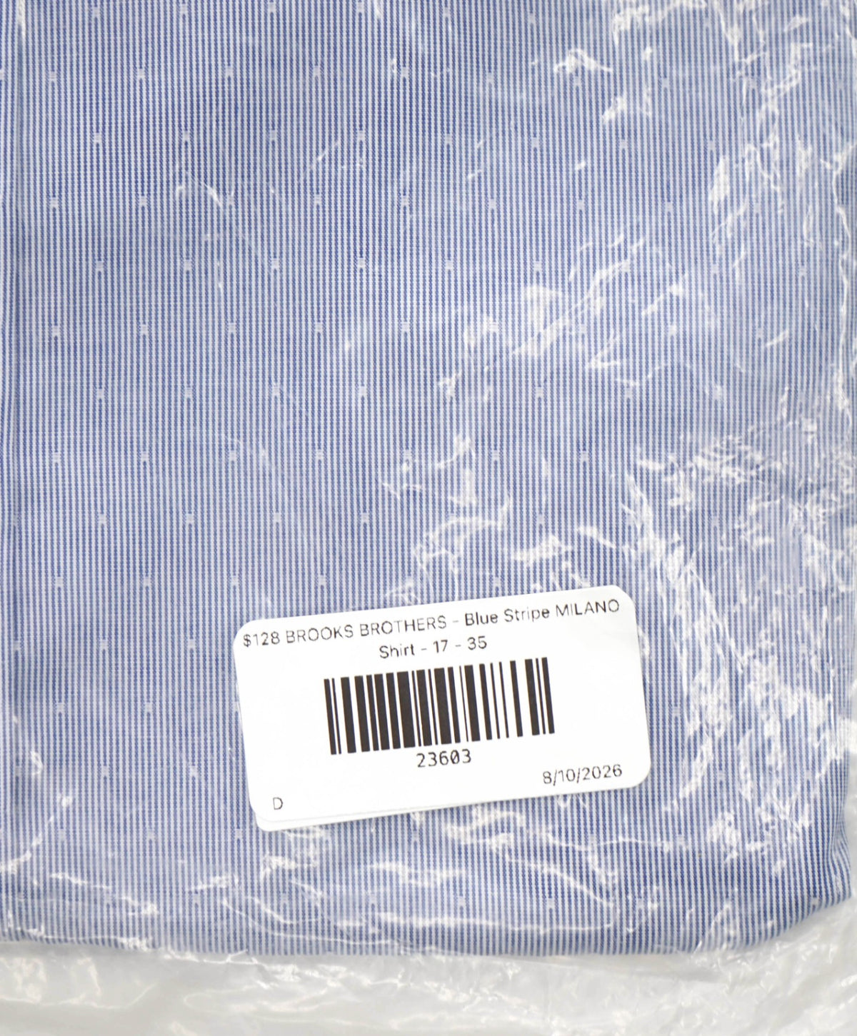 $128 BROOKS BROTHERS - Blue Stripe MILANO Shirt - 17 - 35