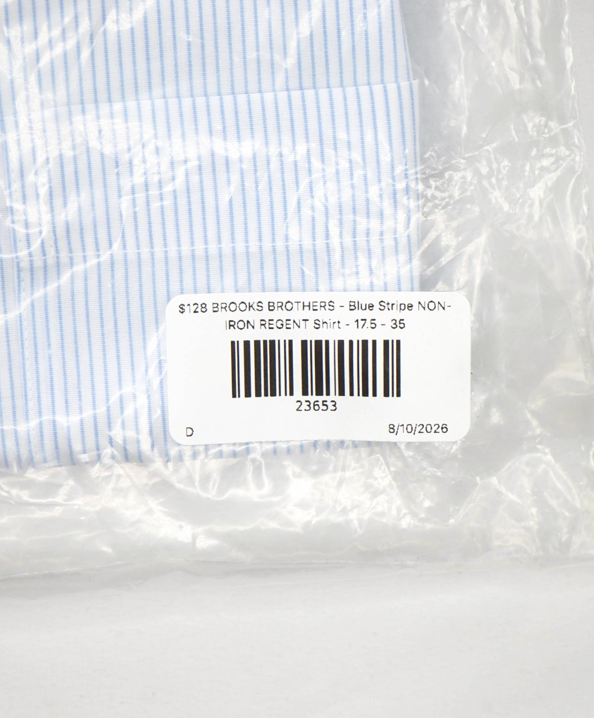 $128 BROOKS BROTHERS - Blue Stripe NON-IRON REGENT Shirt - 17.5 - 35